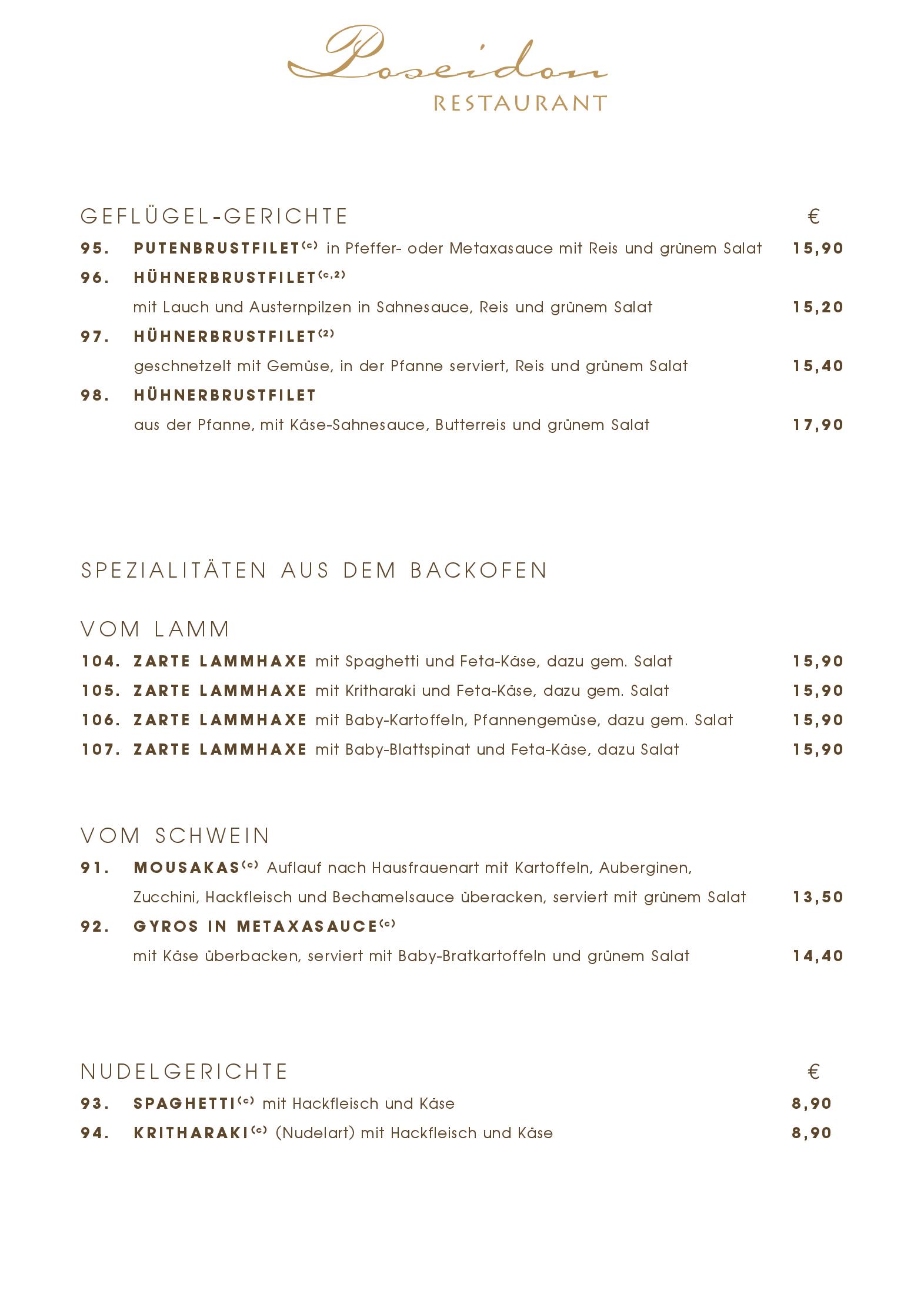 Speisekarte Restaurant Poseidon in Ingolstadt, Seite 6