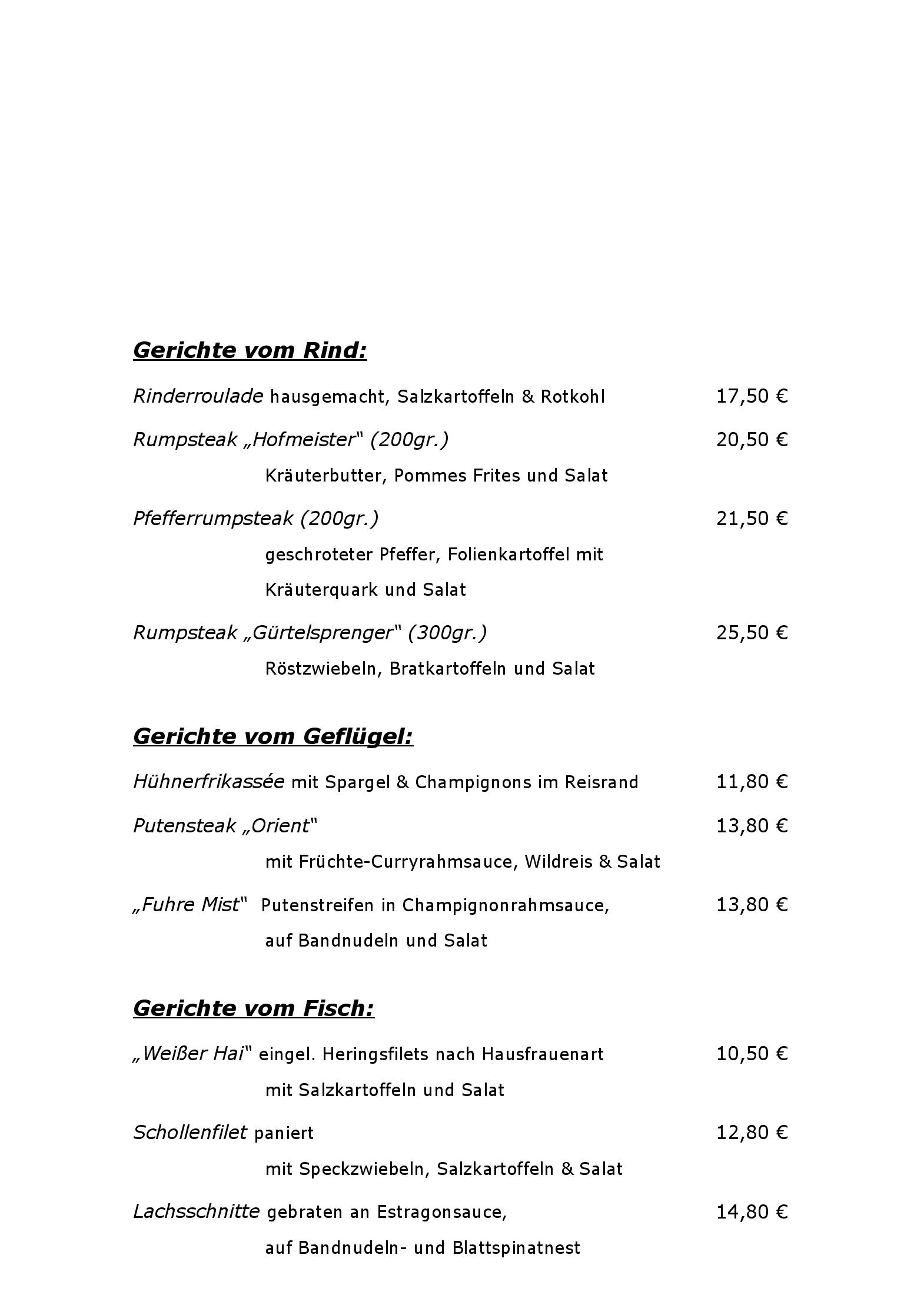 Speisekarte Restaurant Alt Beul in Bad Neuenahr-Ahrweiler, Seite 2