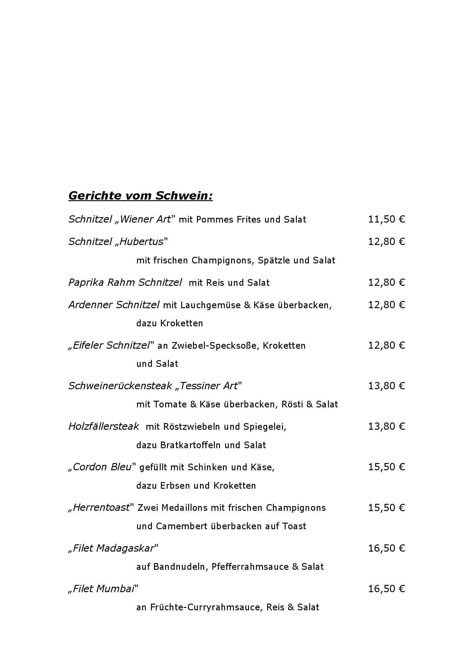 Speisekarte Restaurant Alt Beul in Bad Neuenahr-Ahrweiler, Seite 3
