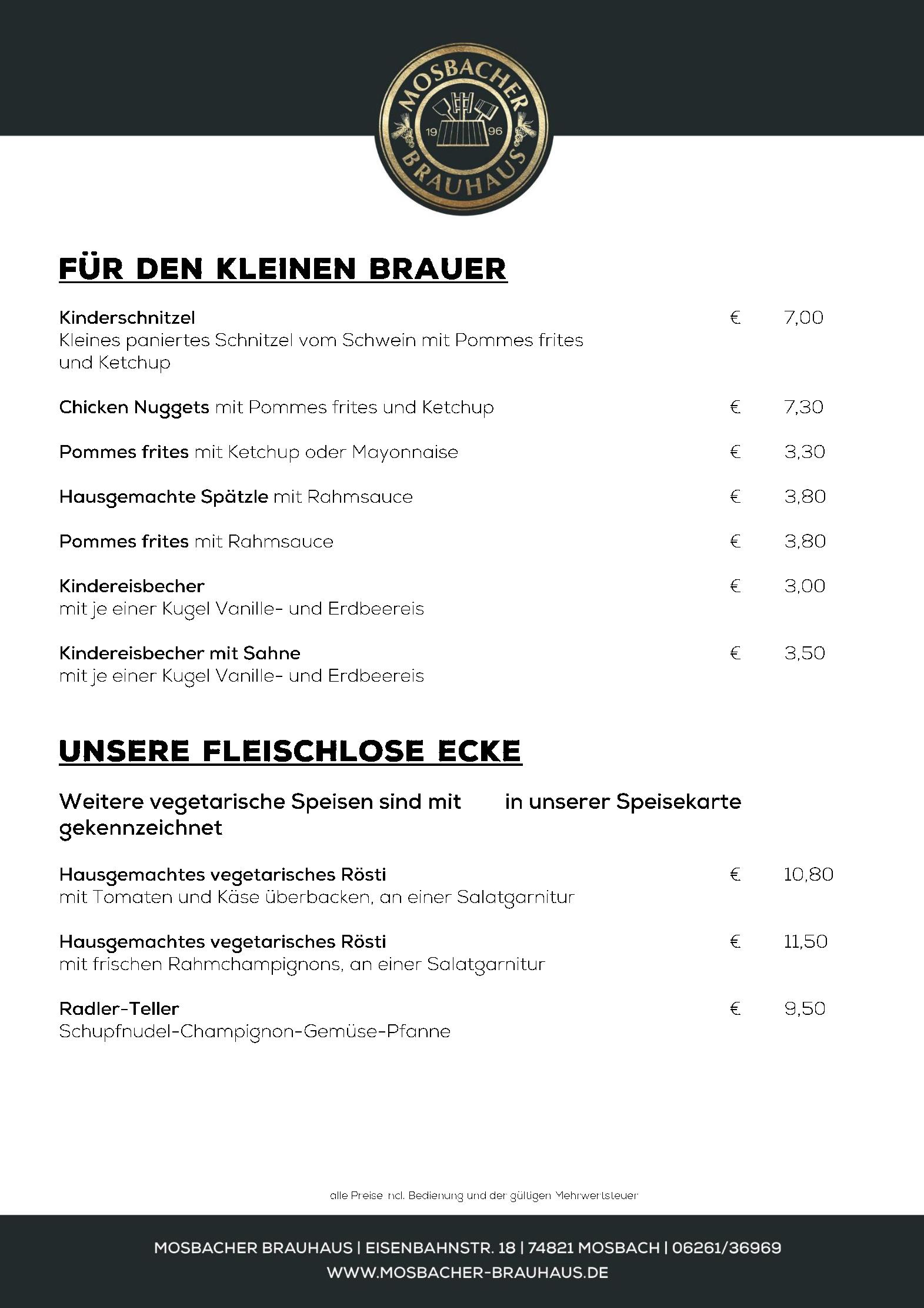 Speisekarte Mosbacher Brauhaus in Mosbach, Seite 4