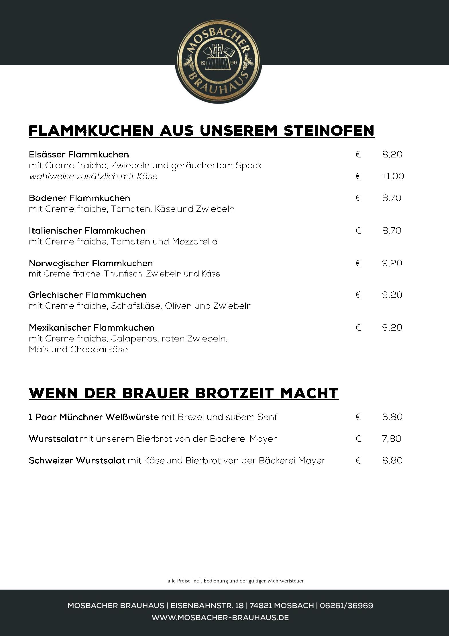 Speisekarte Mosbacher Brauhaus in Mosbach, Seite 5