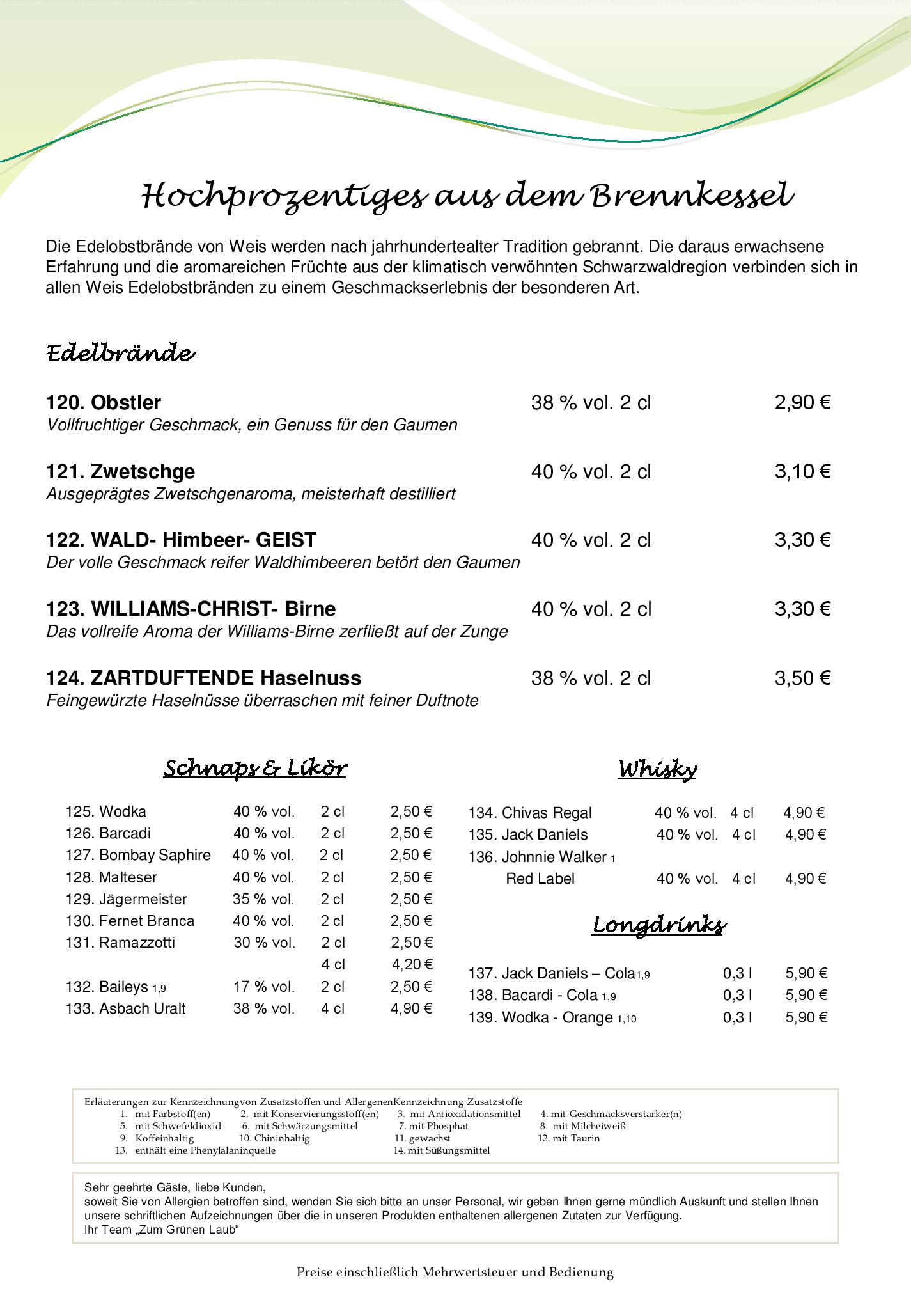 Speisekarte Bürgerhaus Zöllerhannes in Griesheim, Seite 10