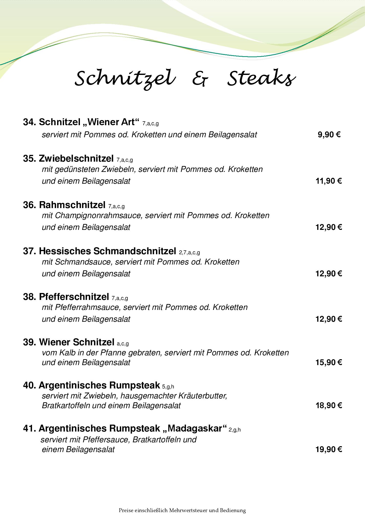 Speisekarte Bürgerhaus Zöllerhannes in Griesheim, Seite 6