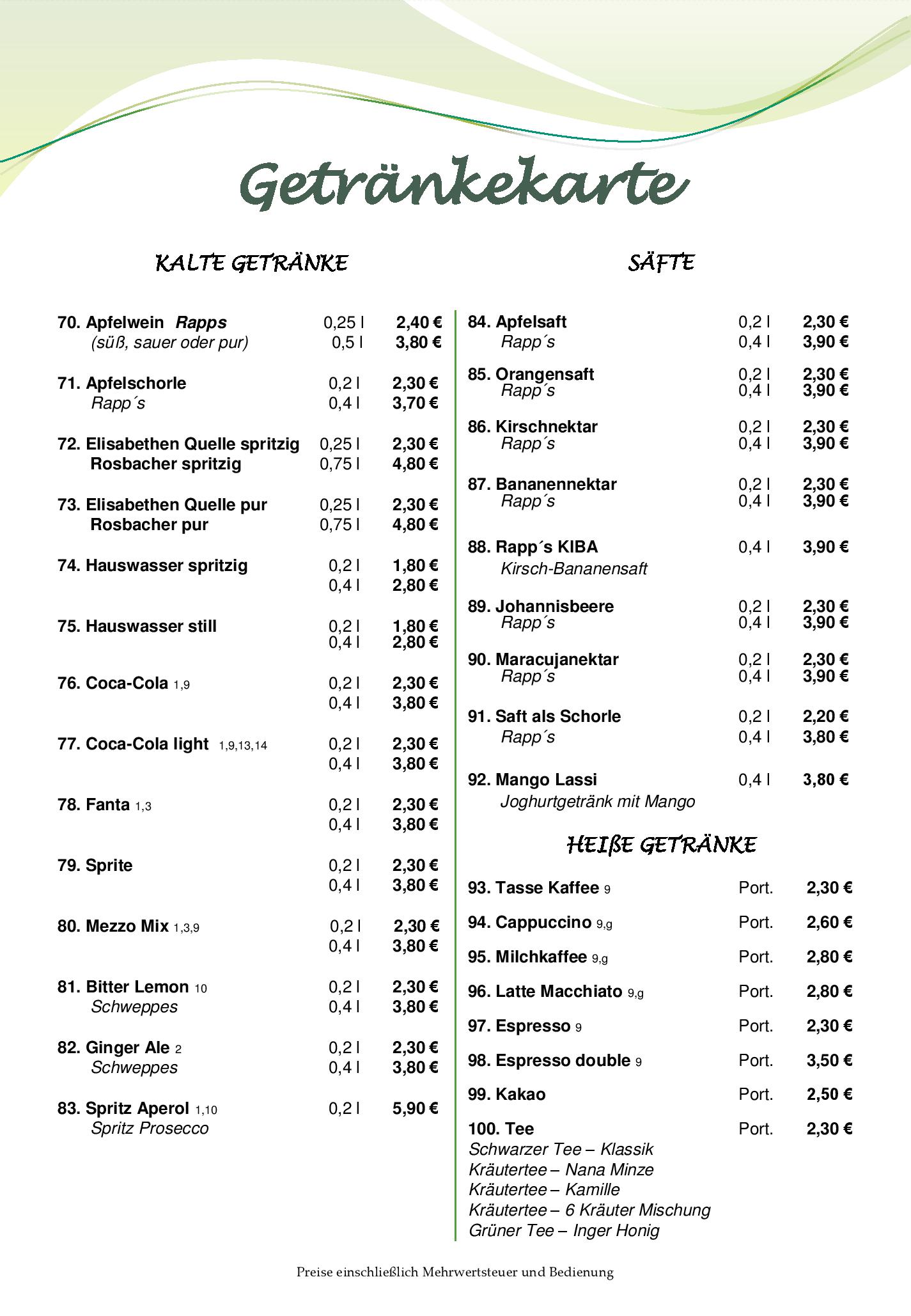 Speisekarte Bürgerhaus Zöllerhannes in Griesheim, Seite 8