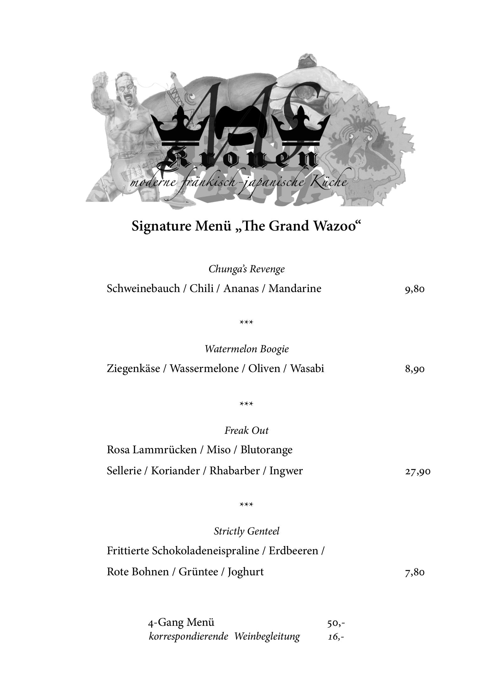Speisekarte Weinstube drei Kronen in Bad Windsheim, Seite 2