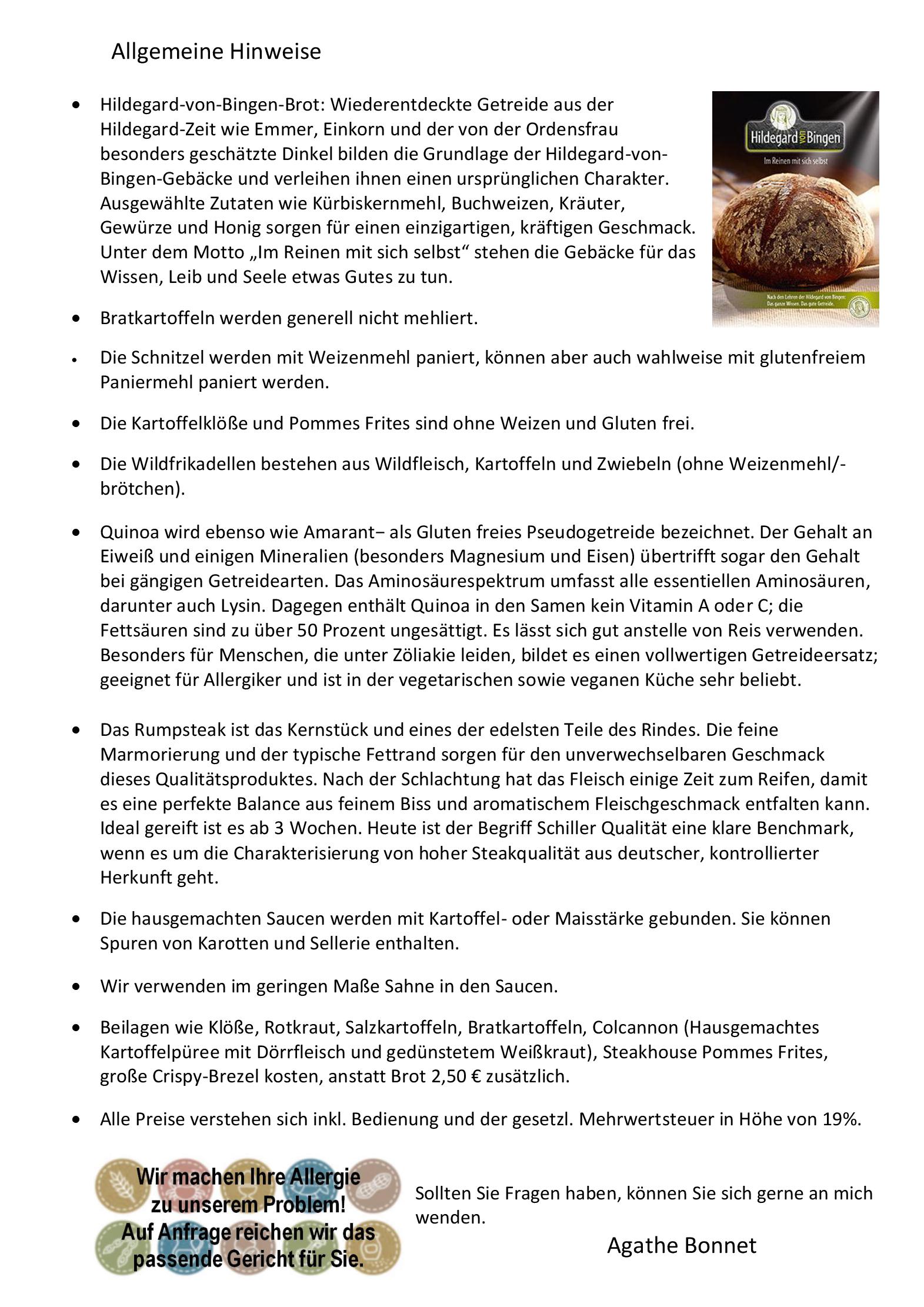 Speisekarte Bonnets Wein-Cabinet in Walluf, Seite 2
