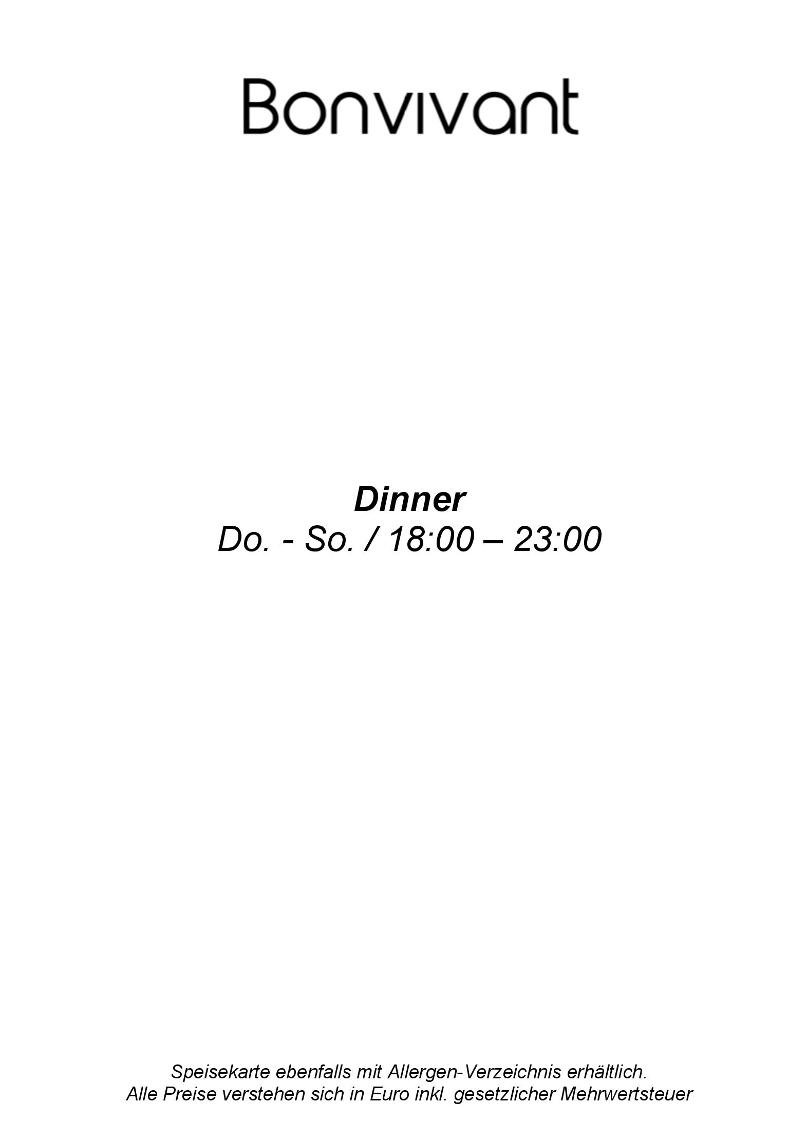 Speisekarte Bonvivant in berlin, Seite 7