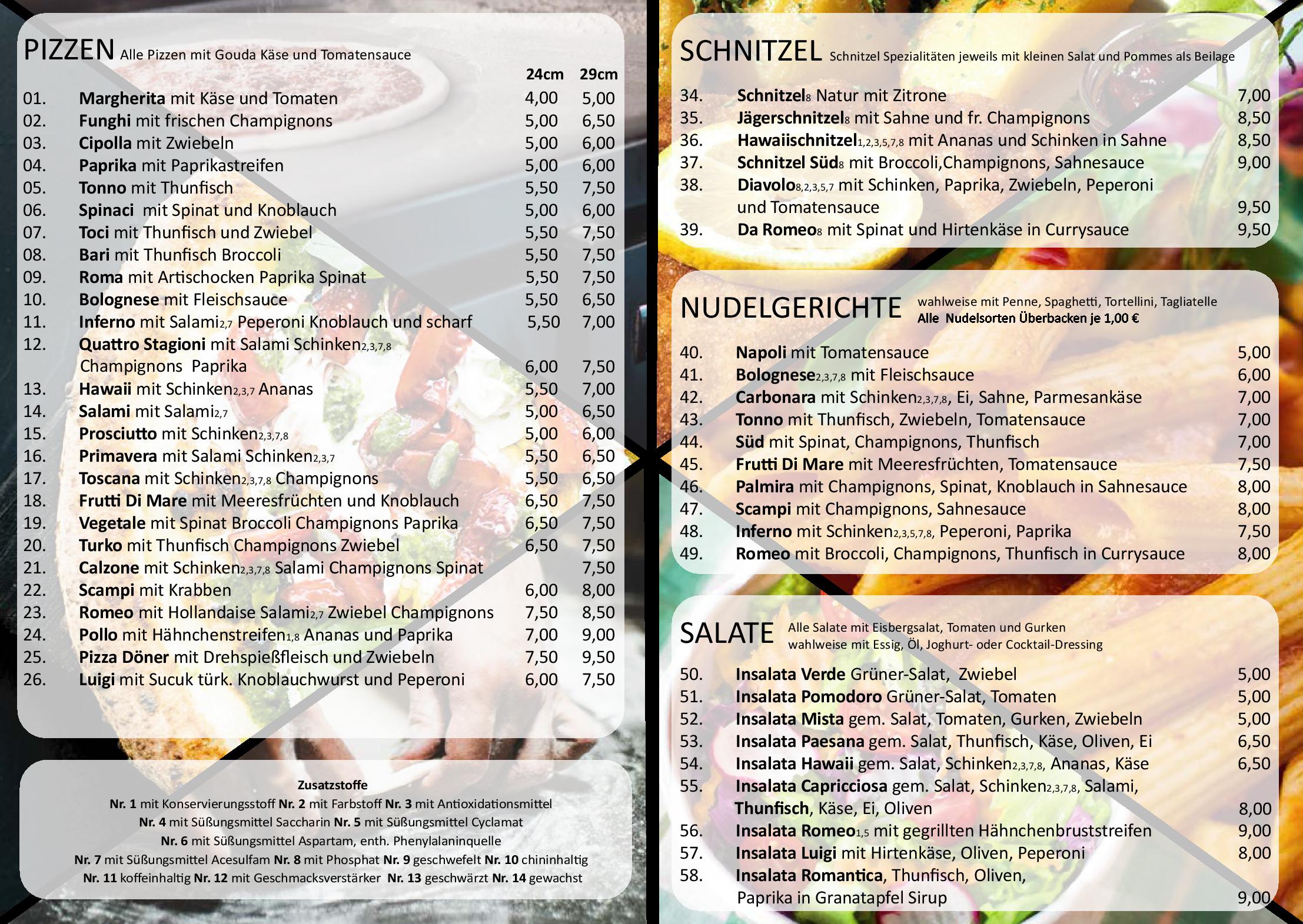 Speisekarte Ristorante pizzeria Romeo bietet in Duisburg, Seite 2