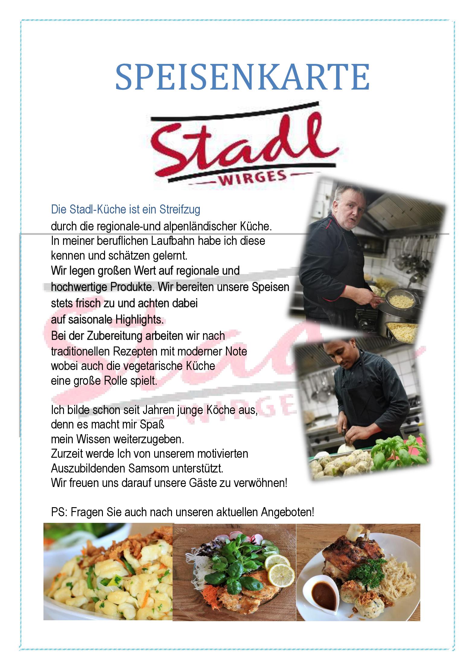 Speisekarte Stadl in Wirges, Seite 6