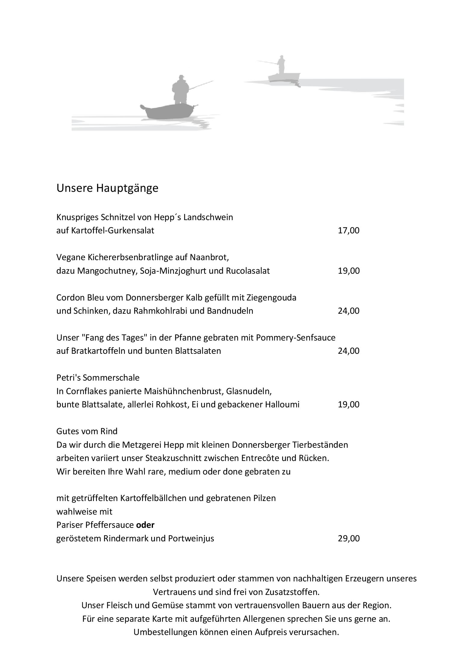 Speisekarte Gutsausschank Petri in Herxheim am Berg, Seite 2