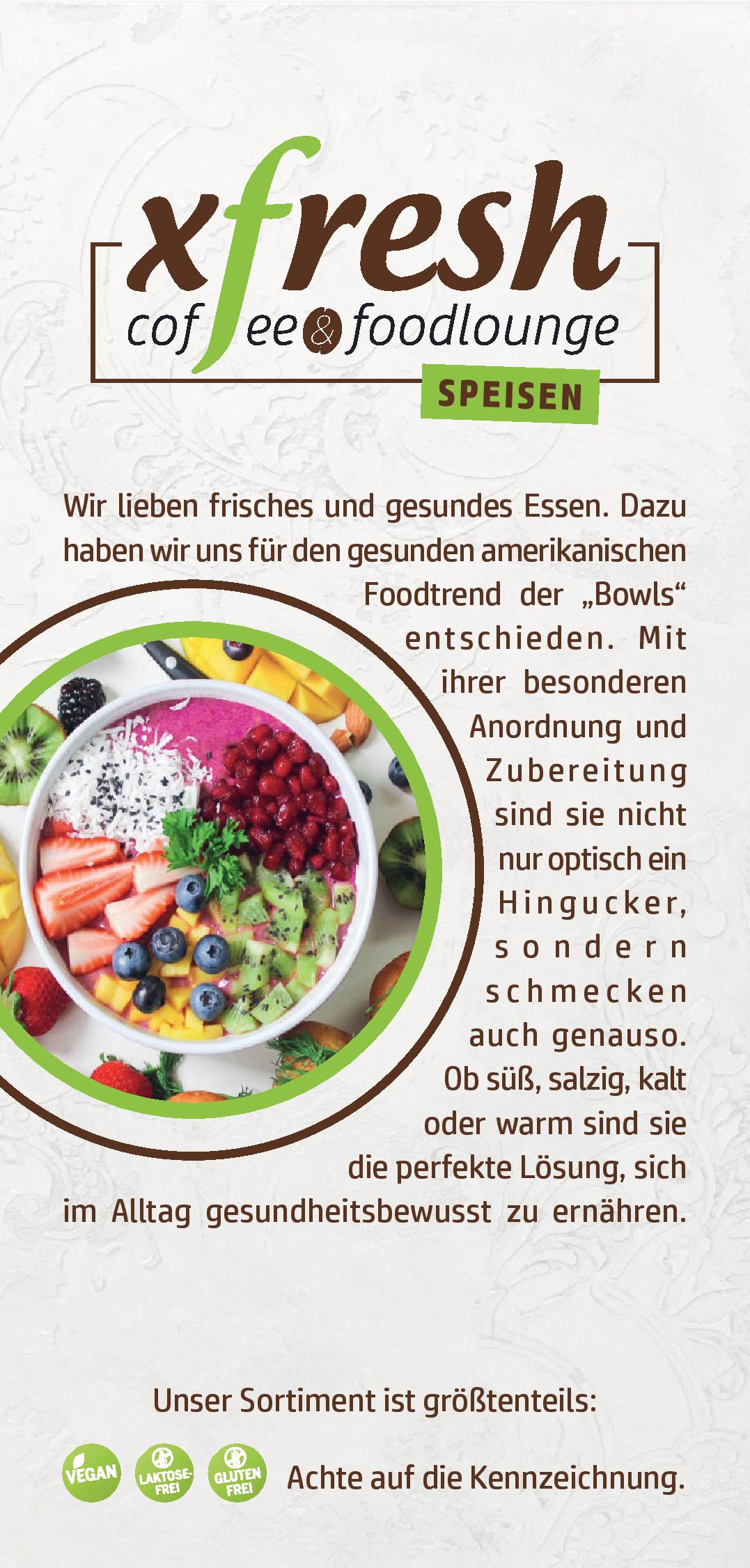 Speisekarte xfresh - coffee & foodlounge in Dresden, Seite 1
