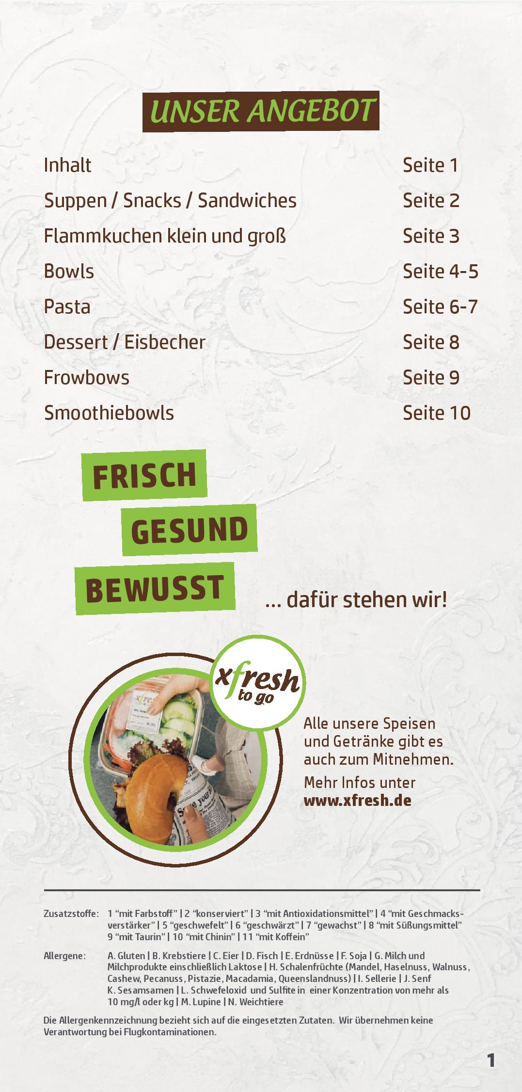 Speisekarte xfresh - coffee & foodlounge in Dresden, Seite 3