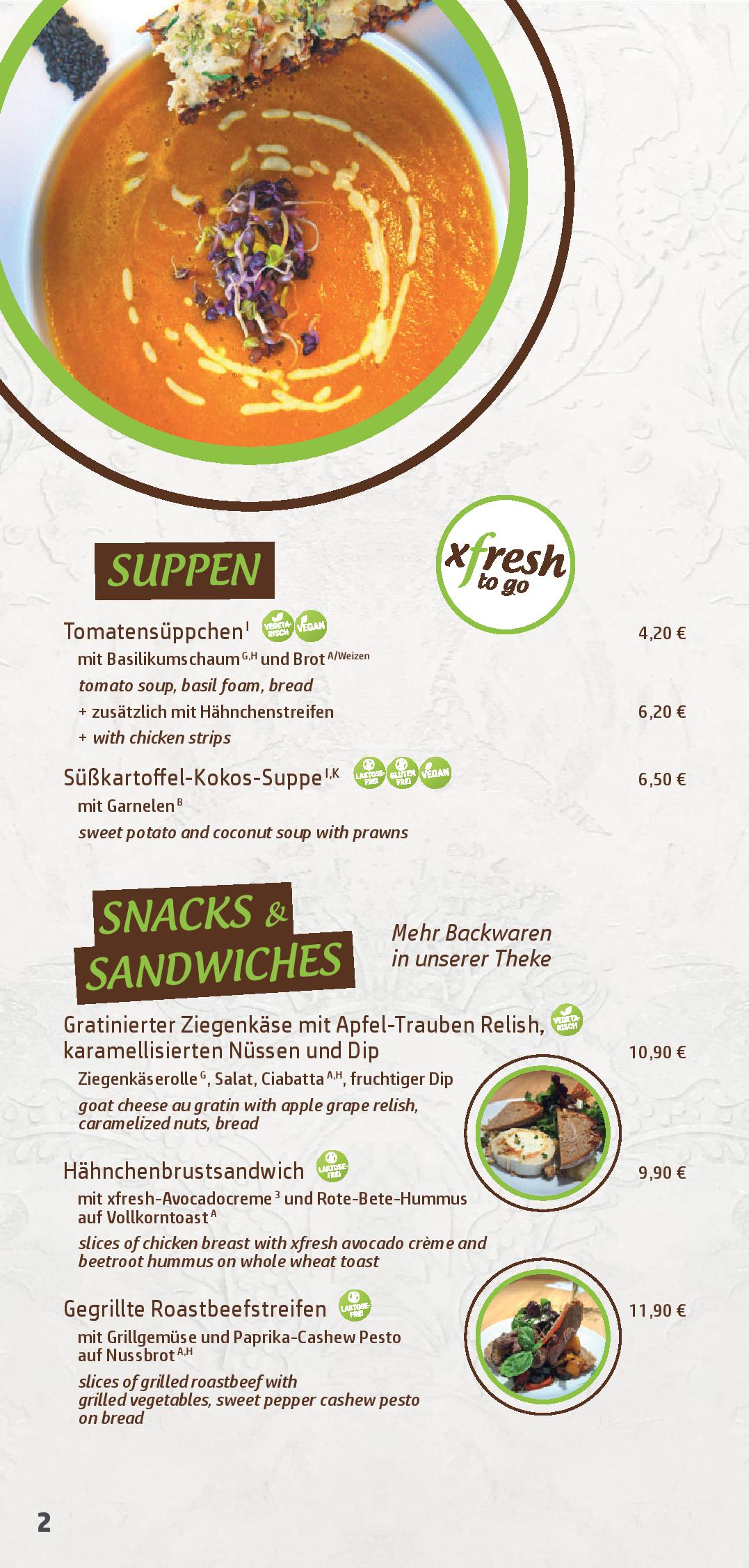 Speisekarte xfresh - coffee & foodlounge in Dresden, Seite 4