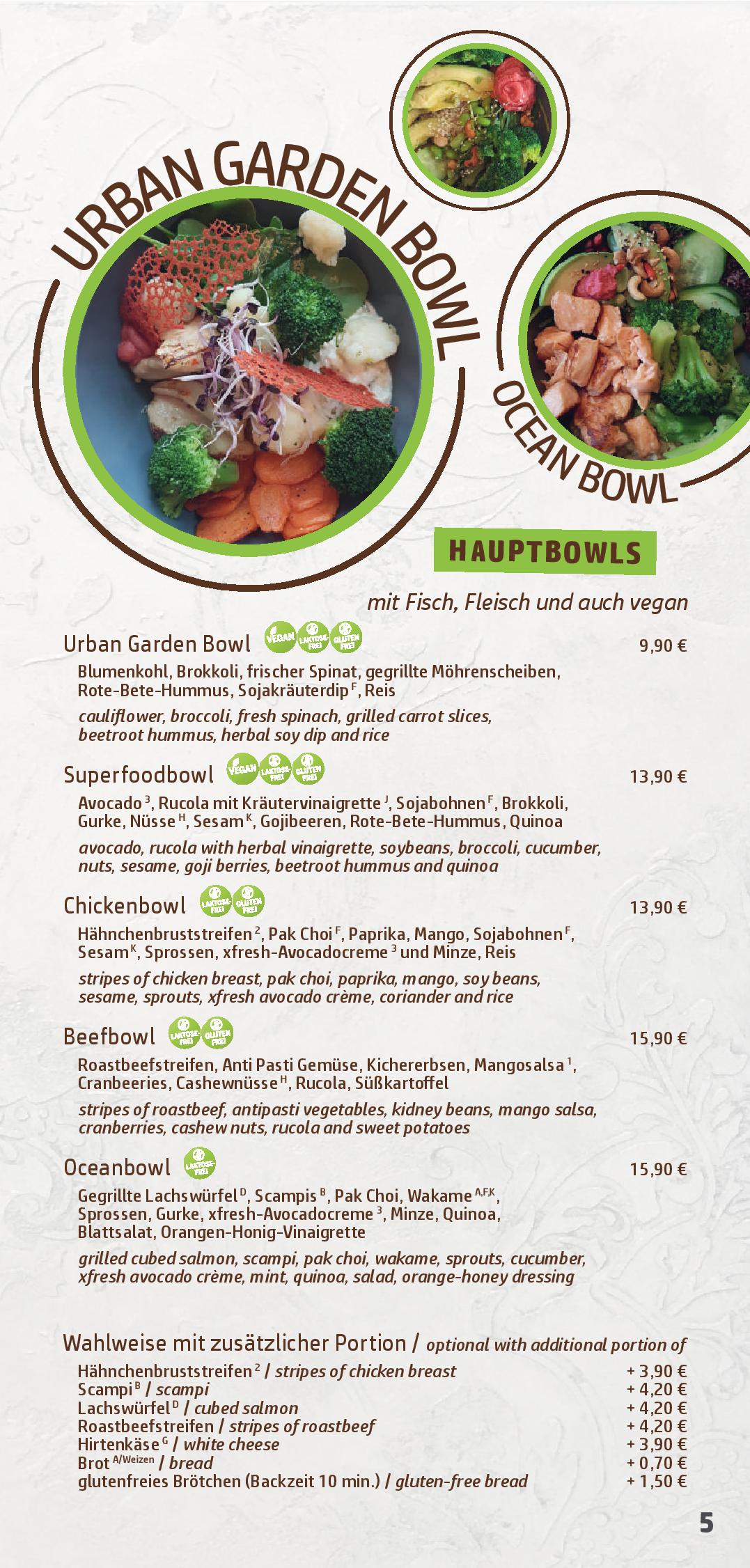 Speisekarte xfresh - coffee & foodlounge in Dresden, Seite 7