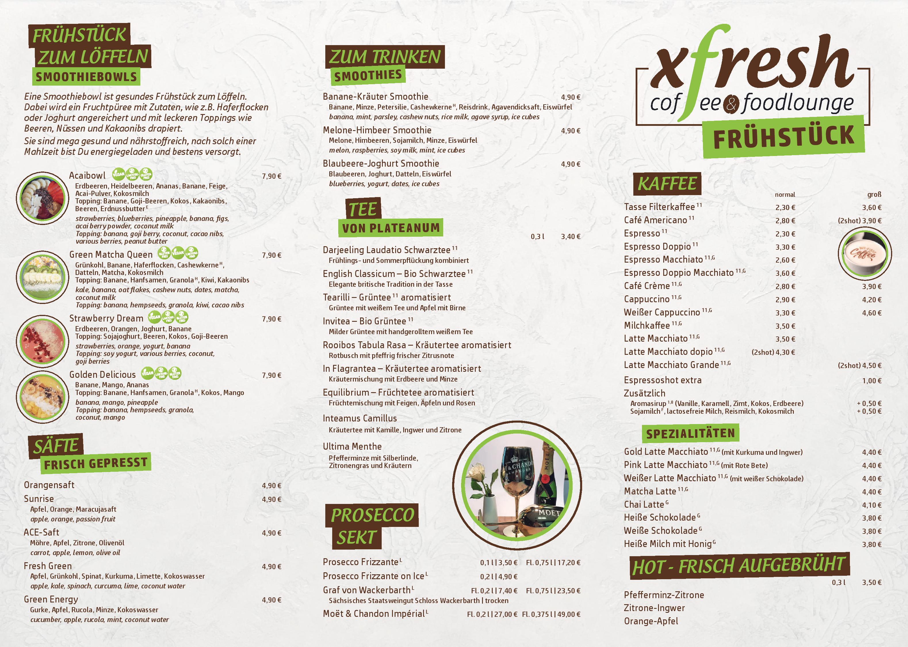 Speisekarte xfresh - coffee & foodlounge in Dresden, Seite 13