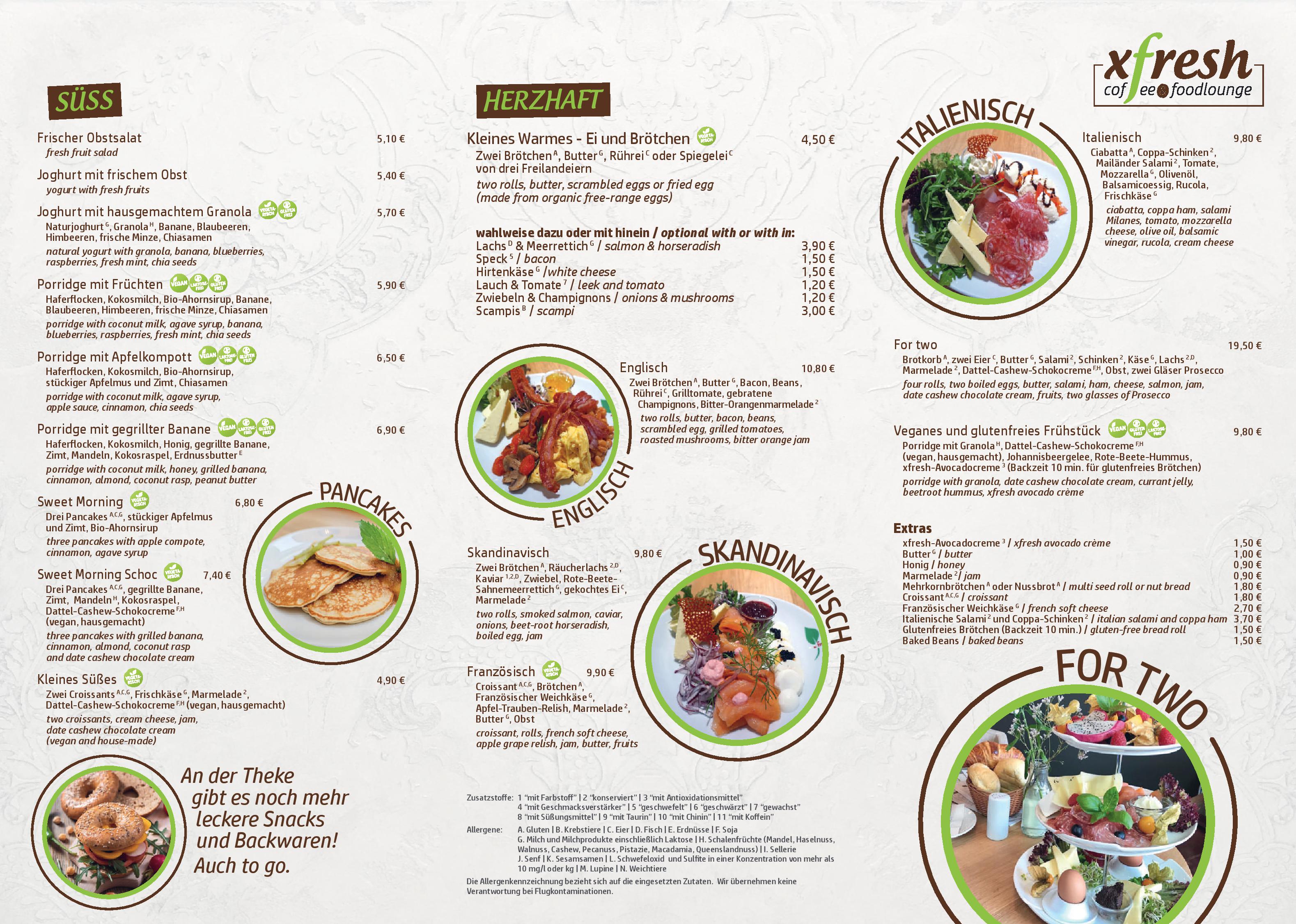 Speisekarte xfresh - coffee & foodlounge in Dresden, Seite 14