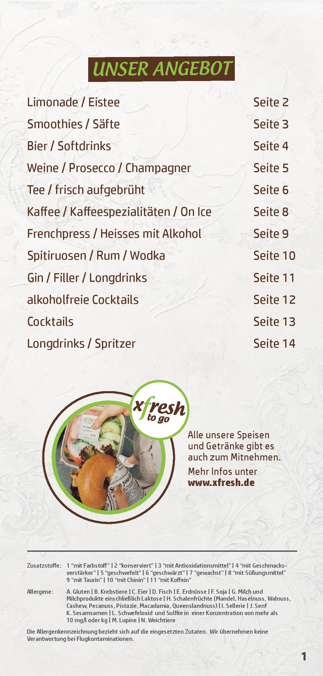 Speisekarte xfresh - coffee & foodlounge in Dresden, Seite 17