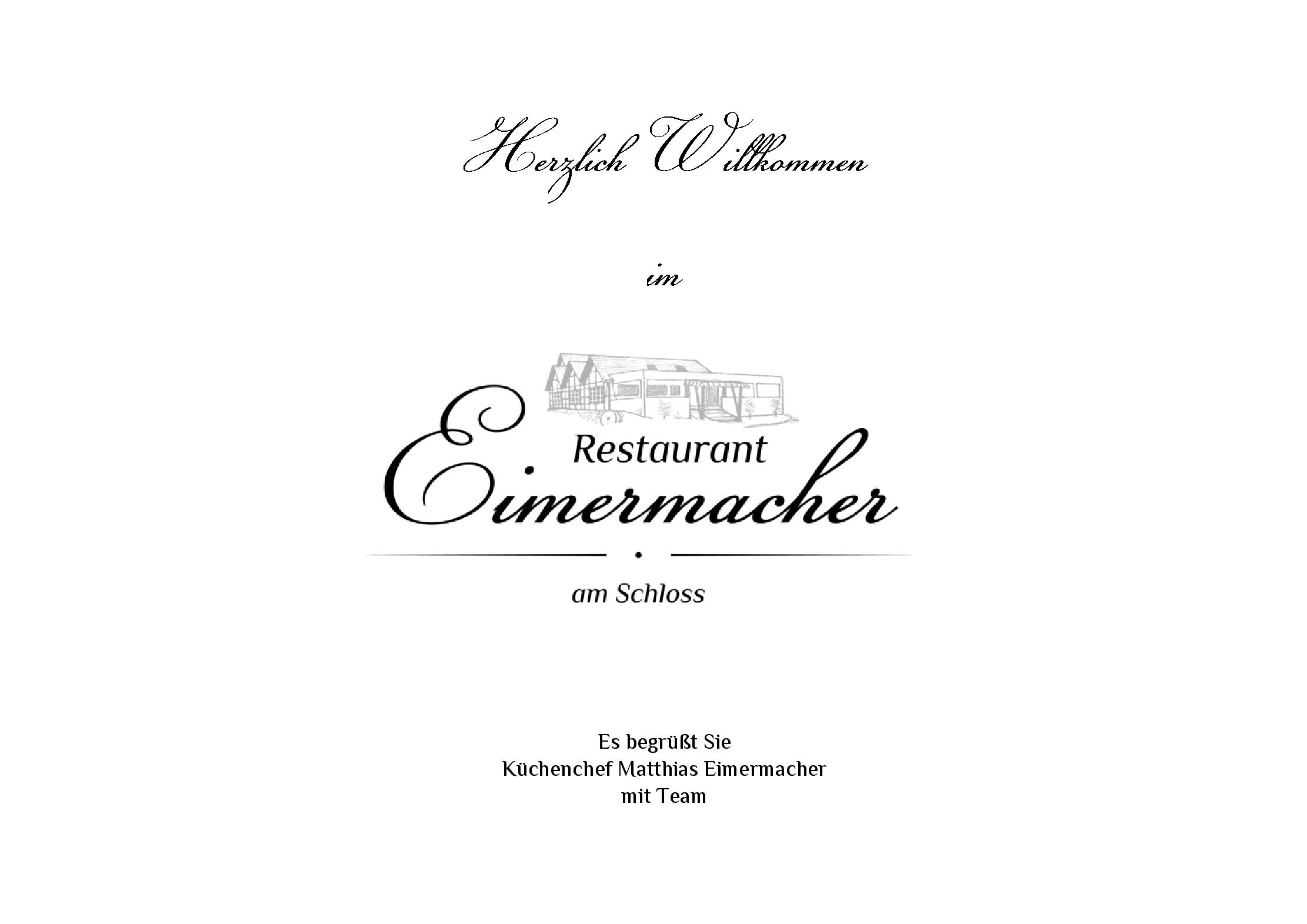 Speisekarte Restaurant Eimermacher in Engelskirchen, Seite 1