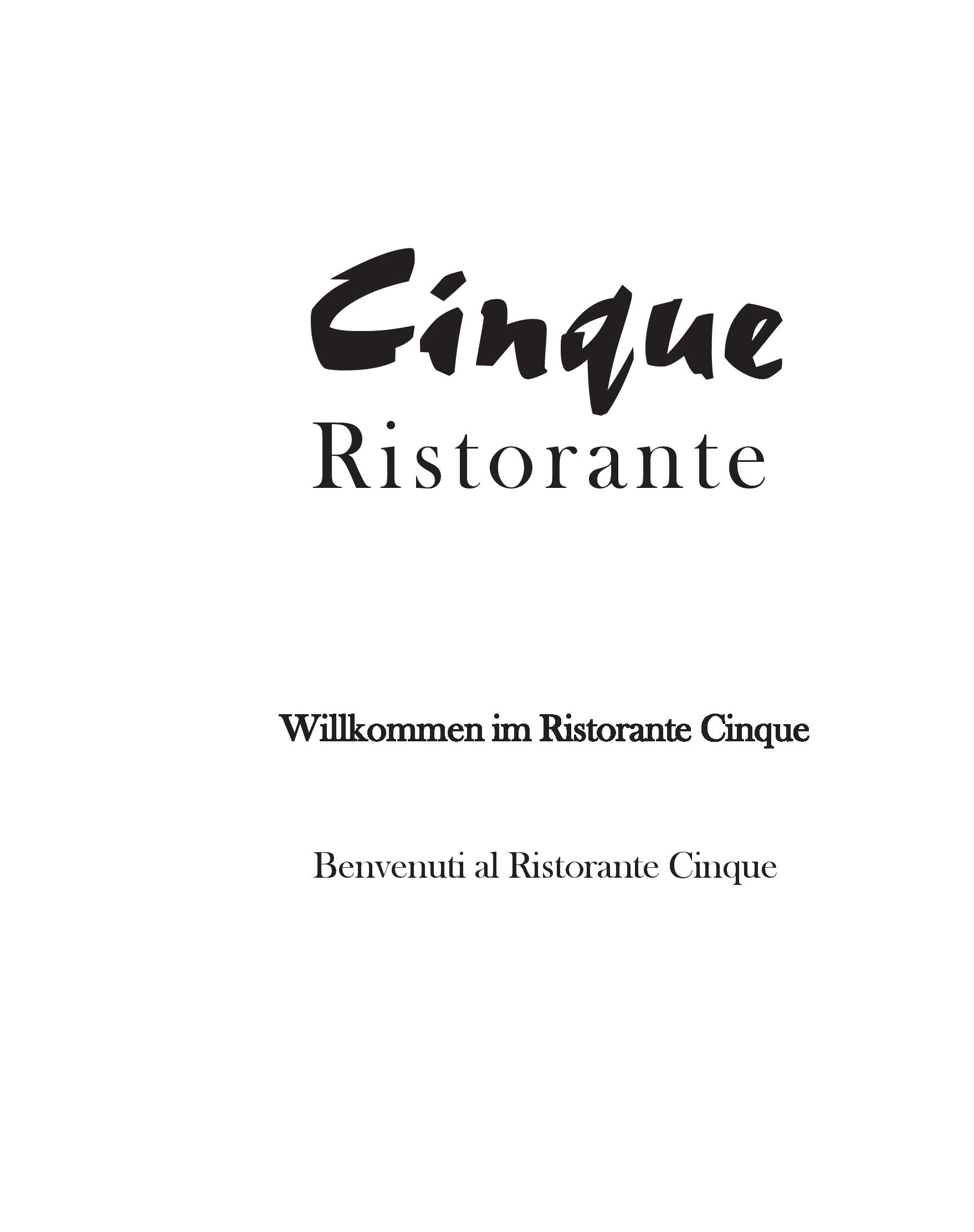 Speisekarte Ristorante Cinque GmbH in Berlin, Seite 2