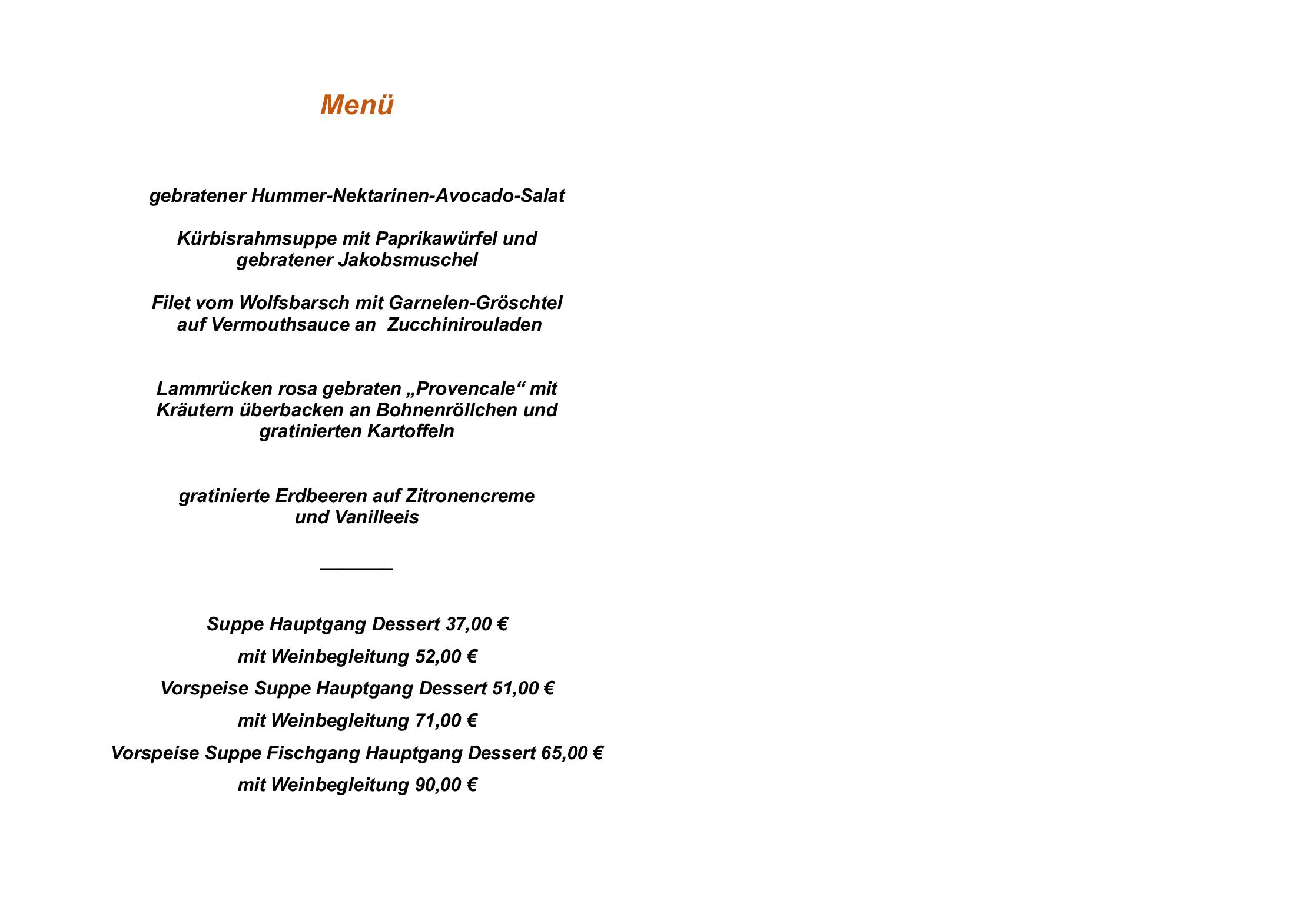 Speisekarte Restaurant Beesten in Rheine, Seite 2