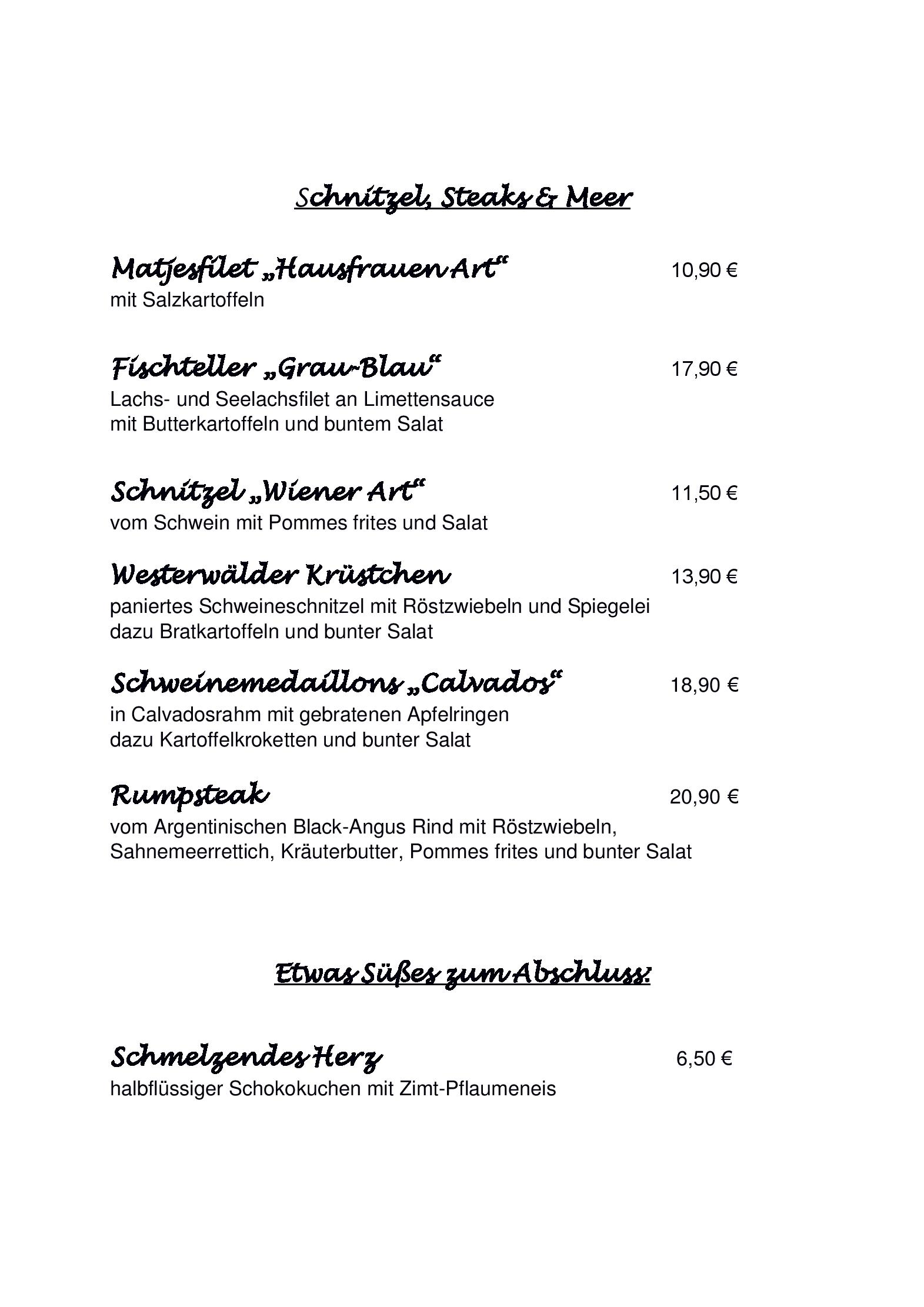 Speisekarte Restaurant Töpferstuben  in Höhr-Grenzhausen , Seite 3
