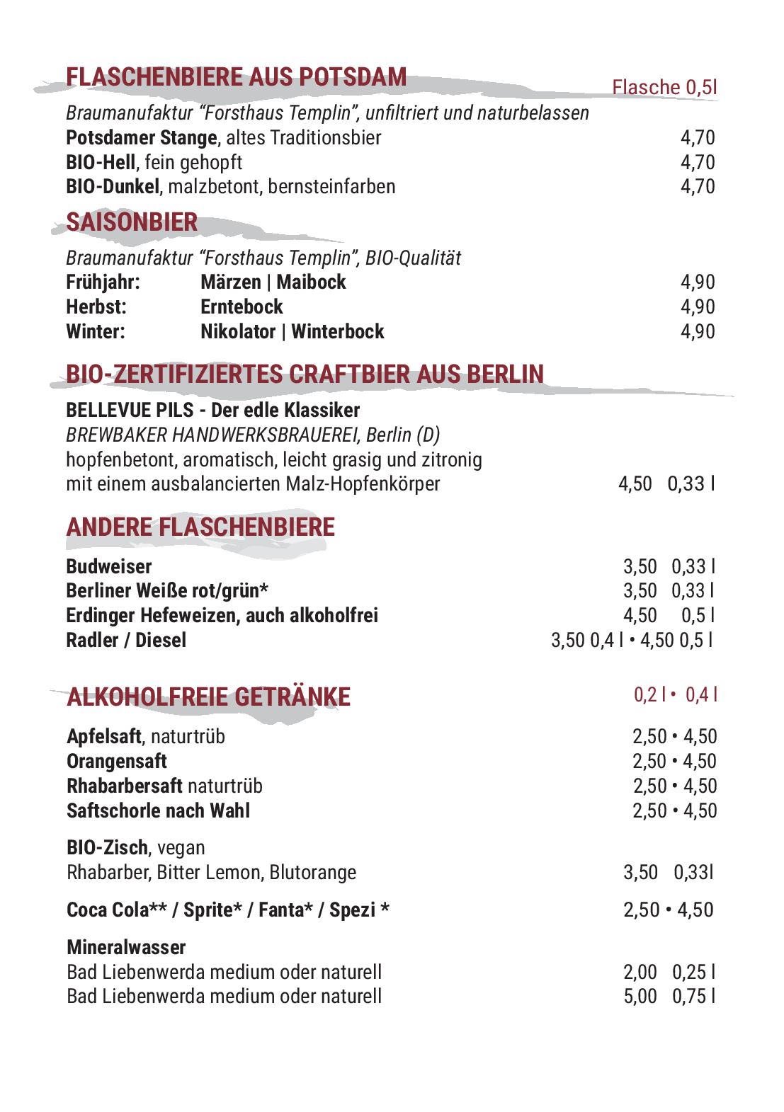 Speisekarte Lewy Wein-Bistro in Potsdam, Seite 26