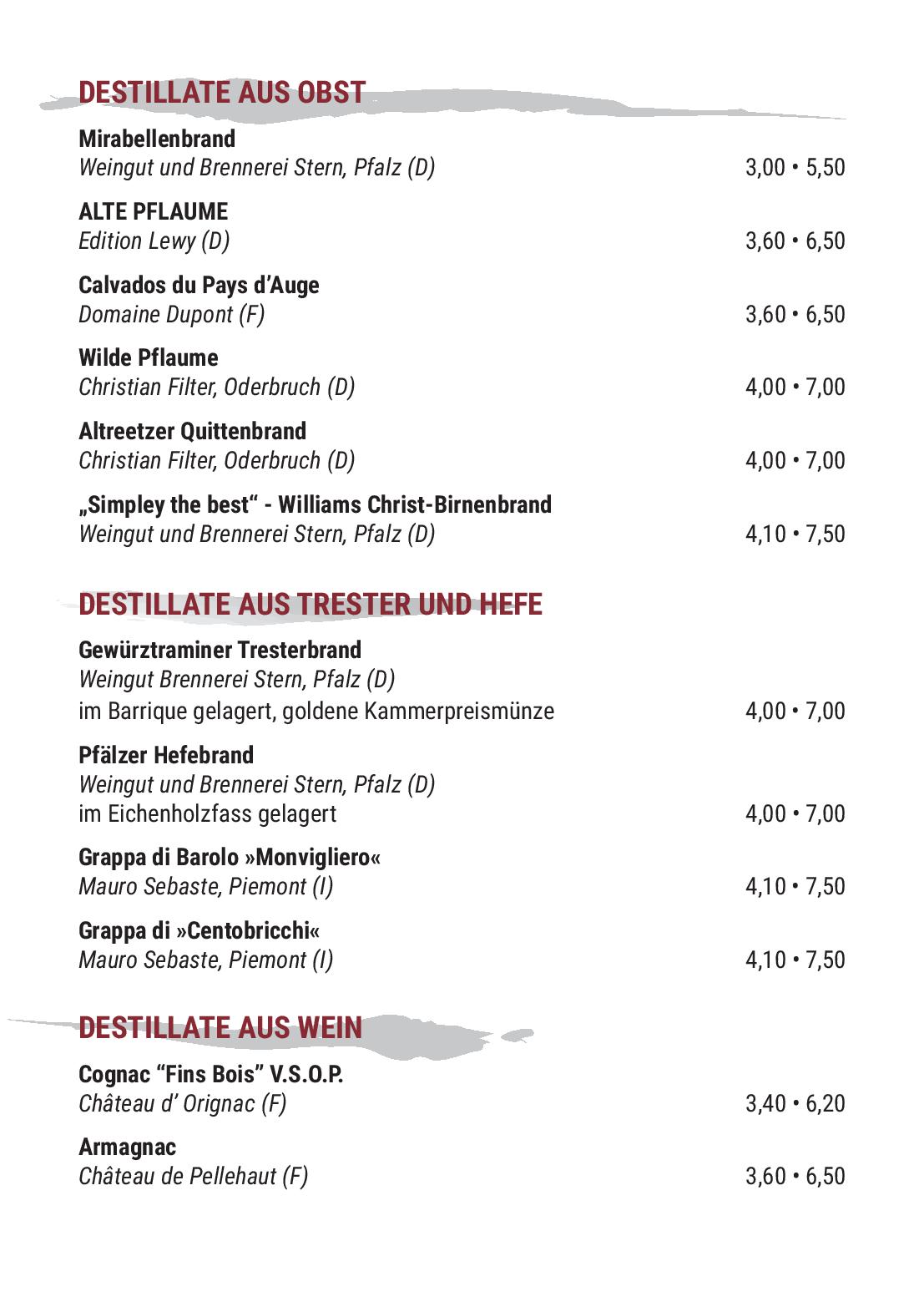 Speisekarte Lewy Wein-Bistro in Potsdam, Seite 28