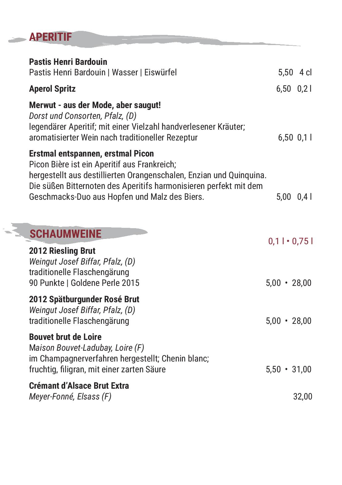 Speisekarte Lewy Wein-Bistro in Potsdam, Seite 20