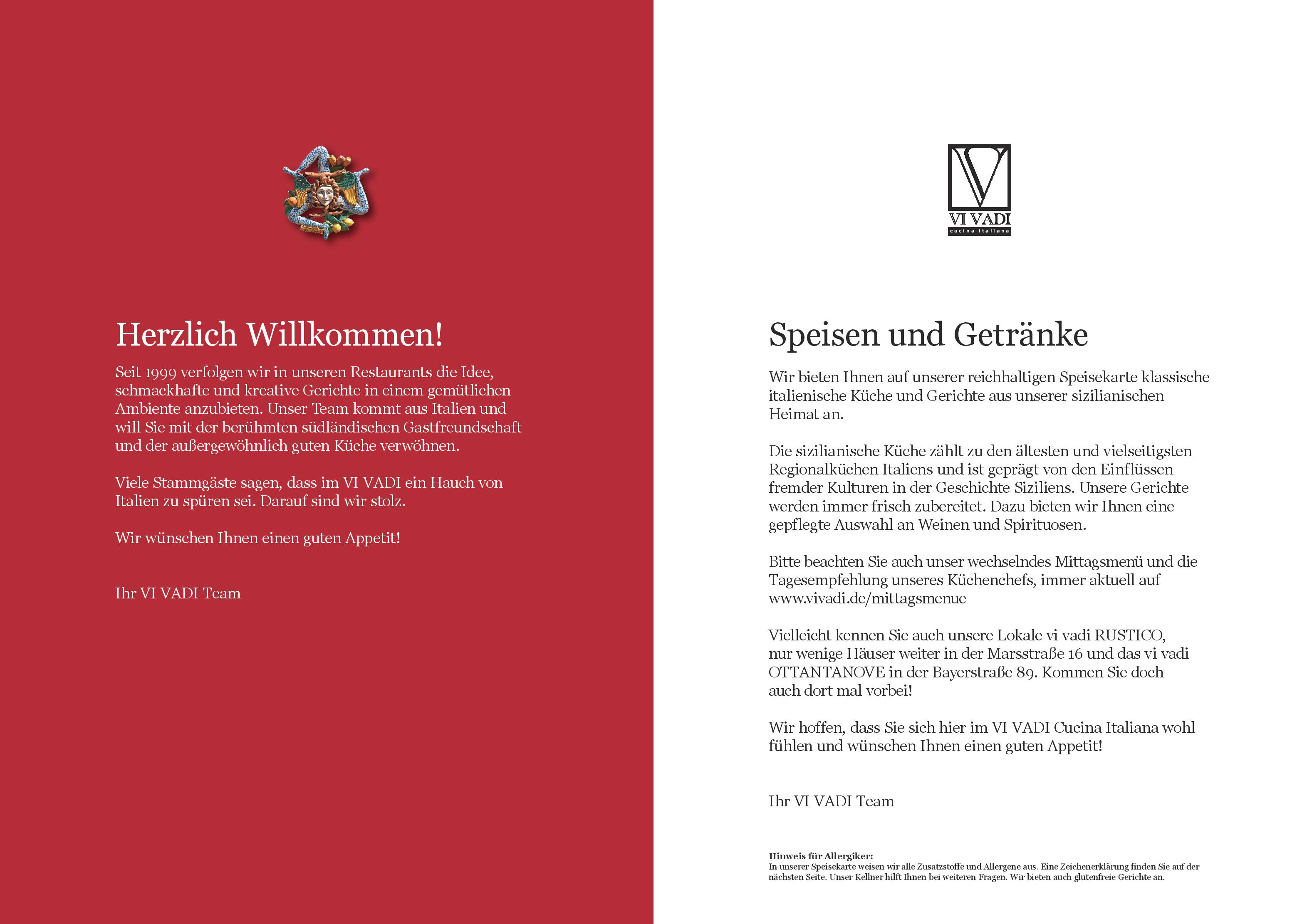 Speisekarte VIVADI Cucina Italiana in München, Seite 2