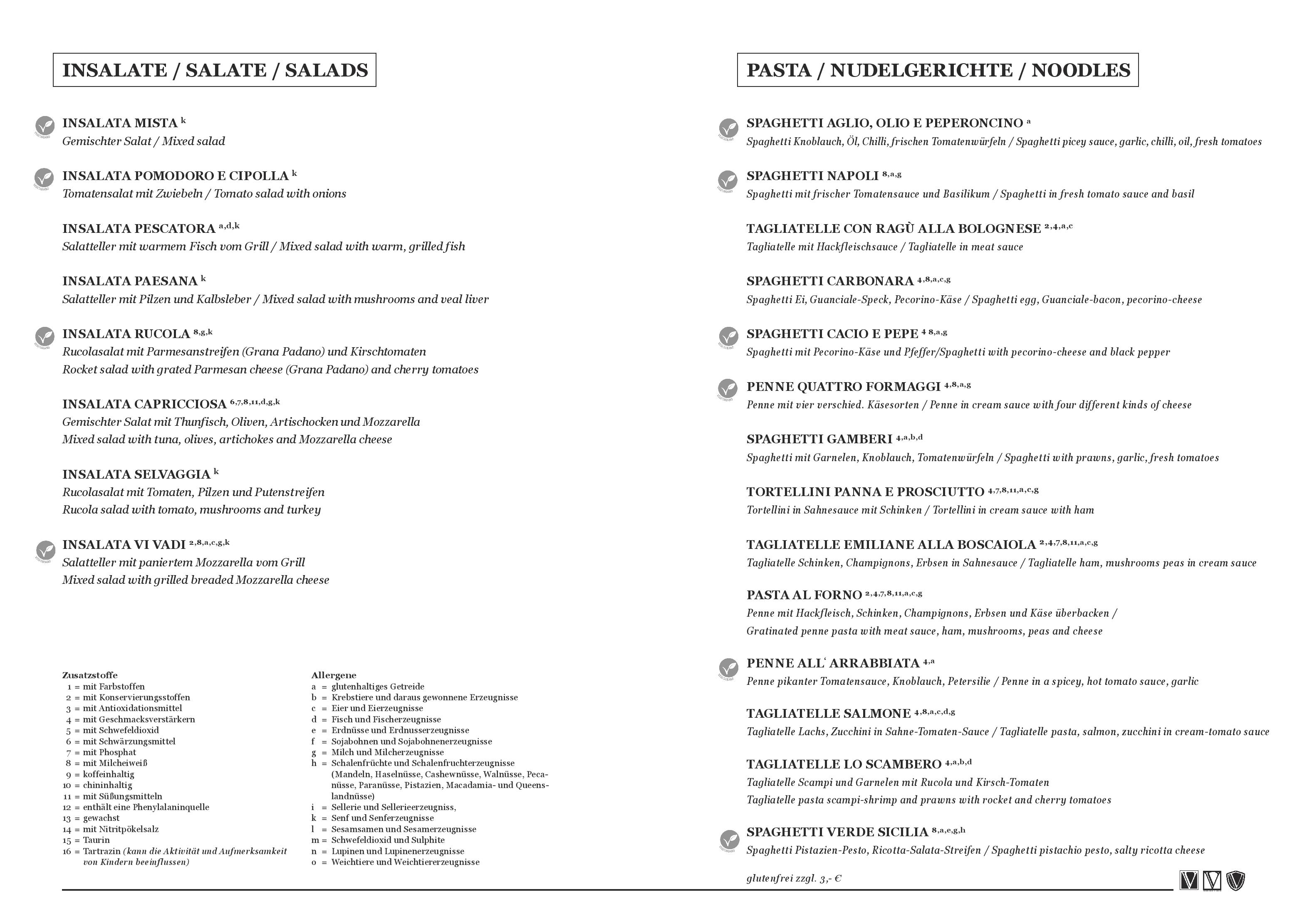 Speisekarte VIVADI Cucina Italiana in München, Seite 4