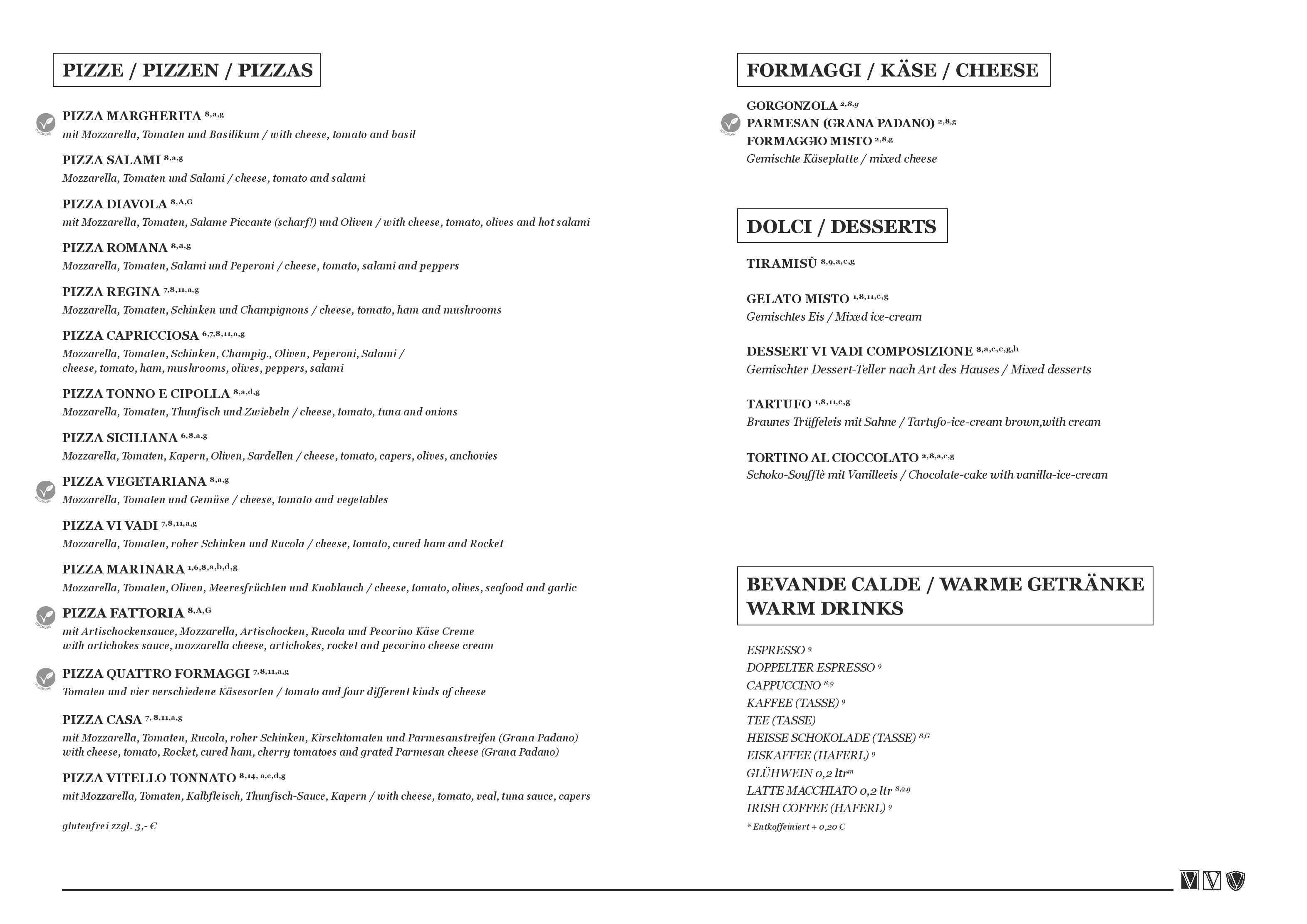 Speisekarte VIVADI Cucina Italiana in München, Seite 6