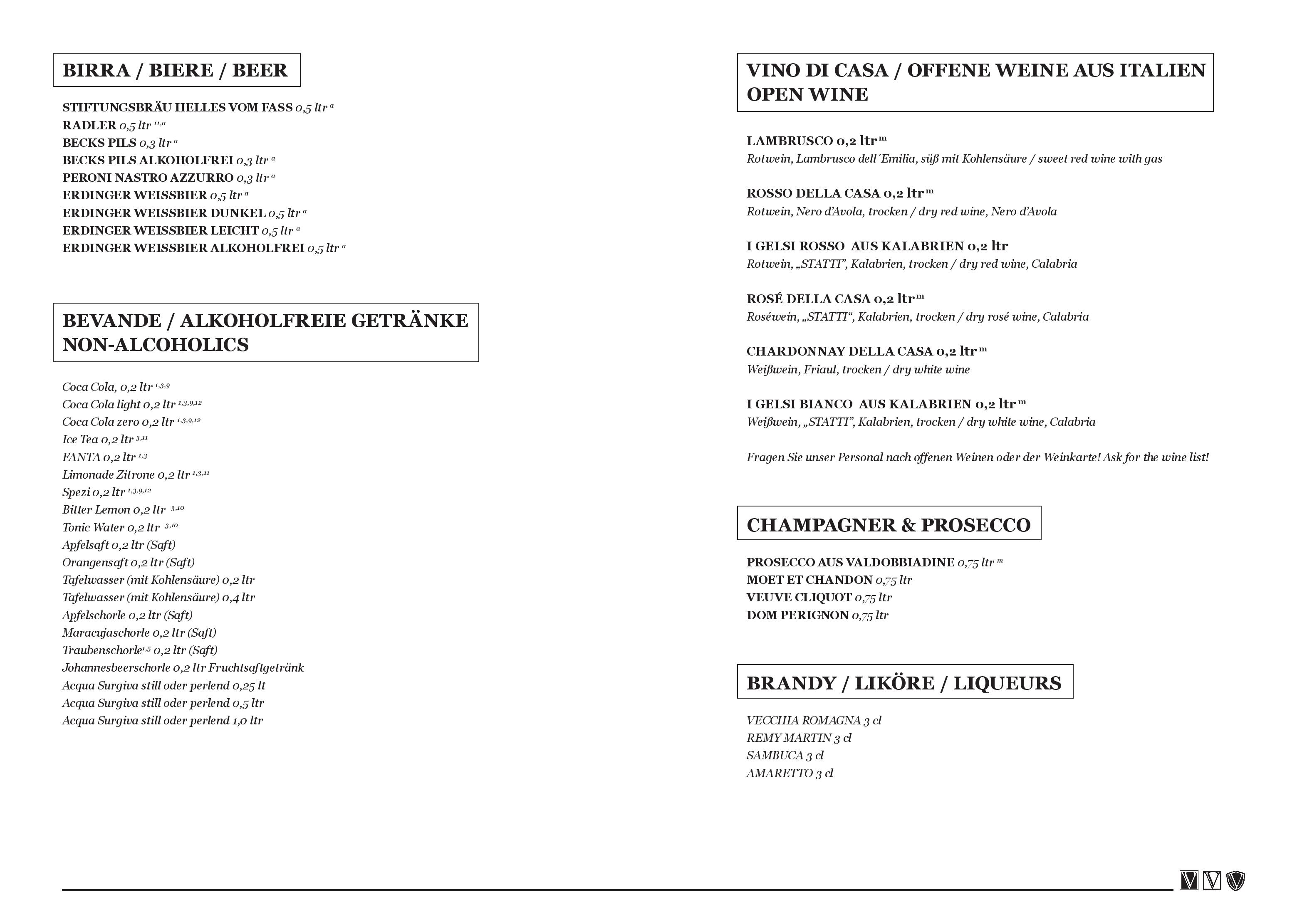 Speisekarte VIVADI Cucina Italiana in München, Seite 7