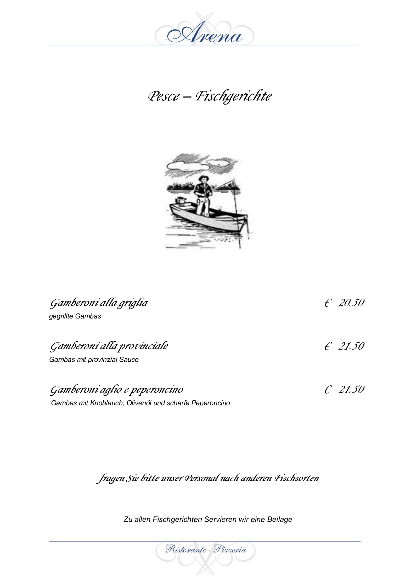Speisekarte Ristorante Arena in Köln, Seite 5