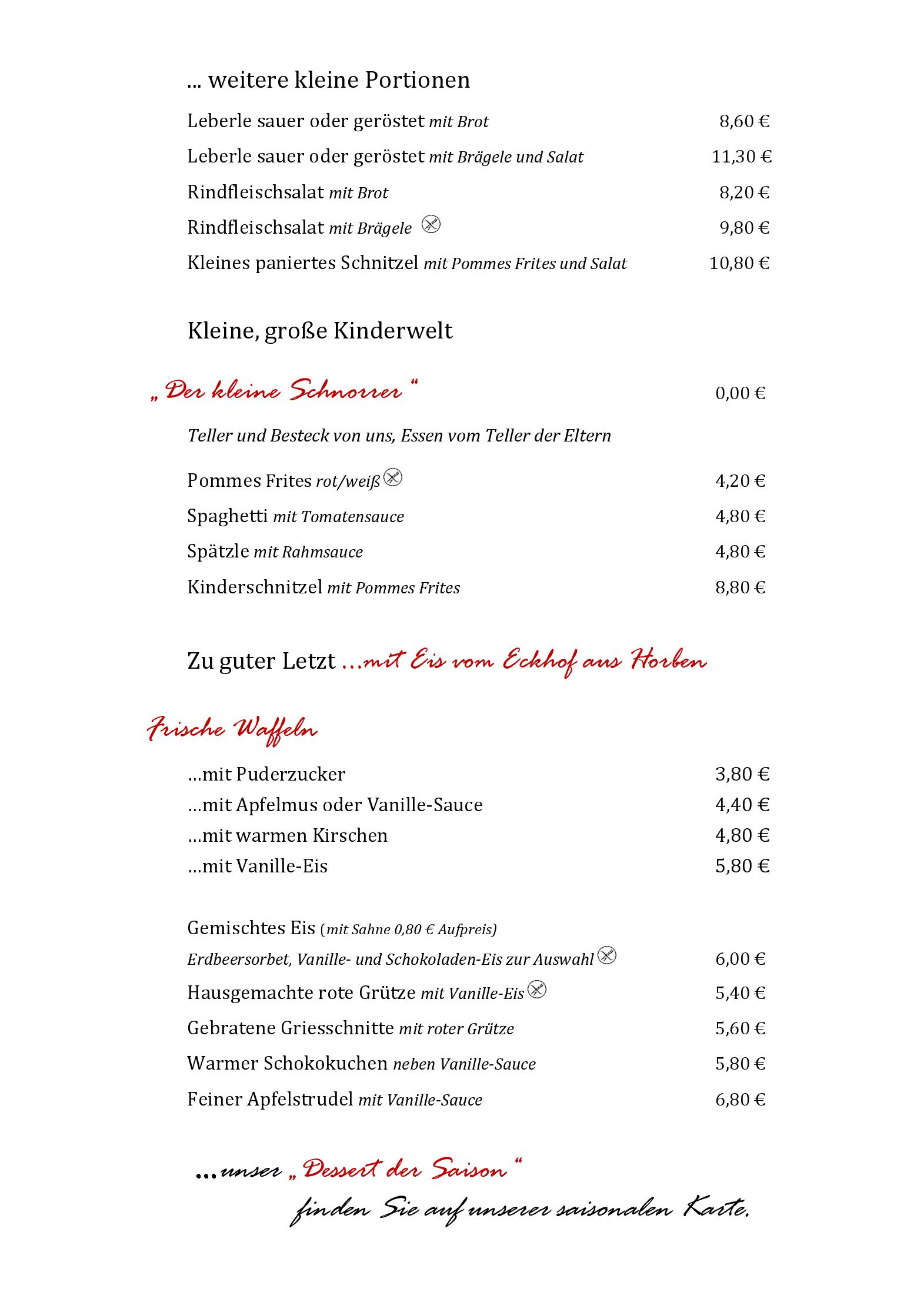 Speisekarte Gasthaus Zum Schuetzen in Freiburg, Seite 6