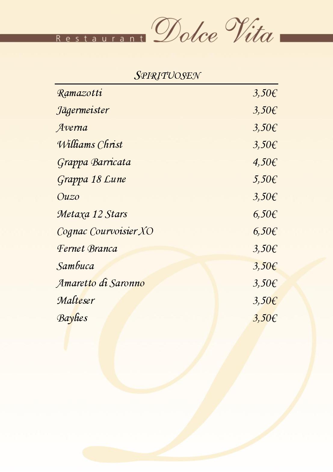Speisekarte Dolce Vita Restaurant in Ilsfeld, Seite 12