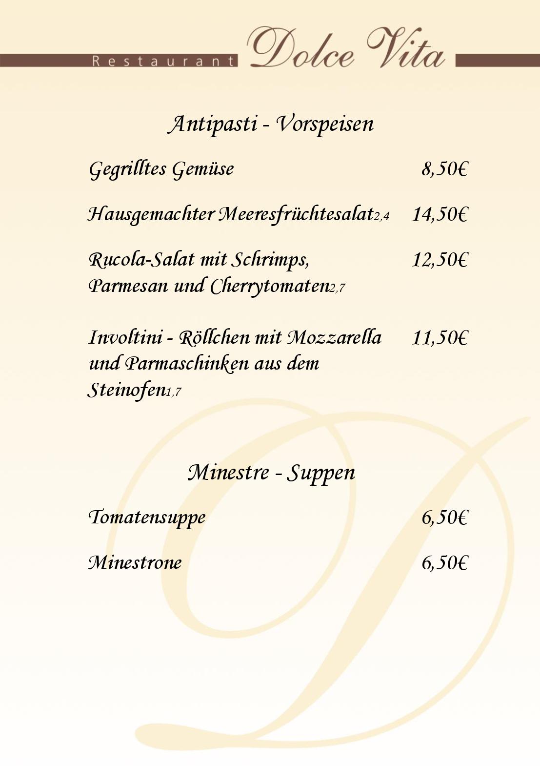 Speisekarte Dolce Vita Restaurant in Ilsfeld, Seite 2
