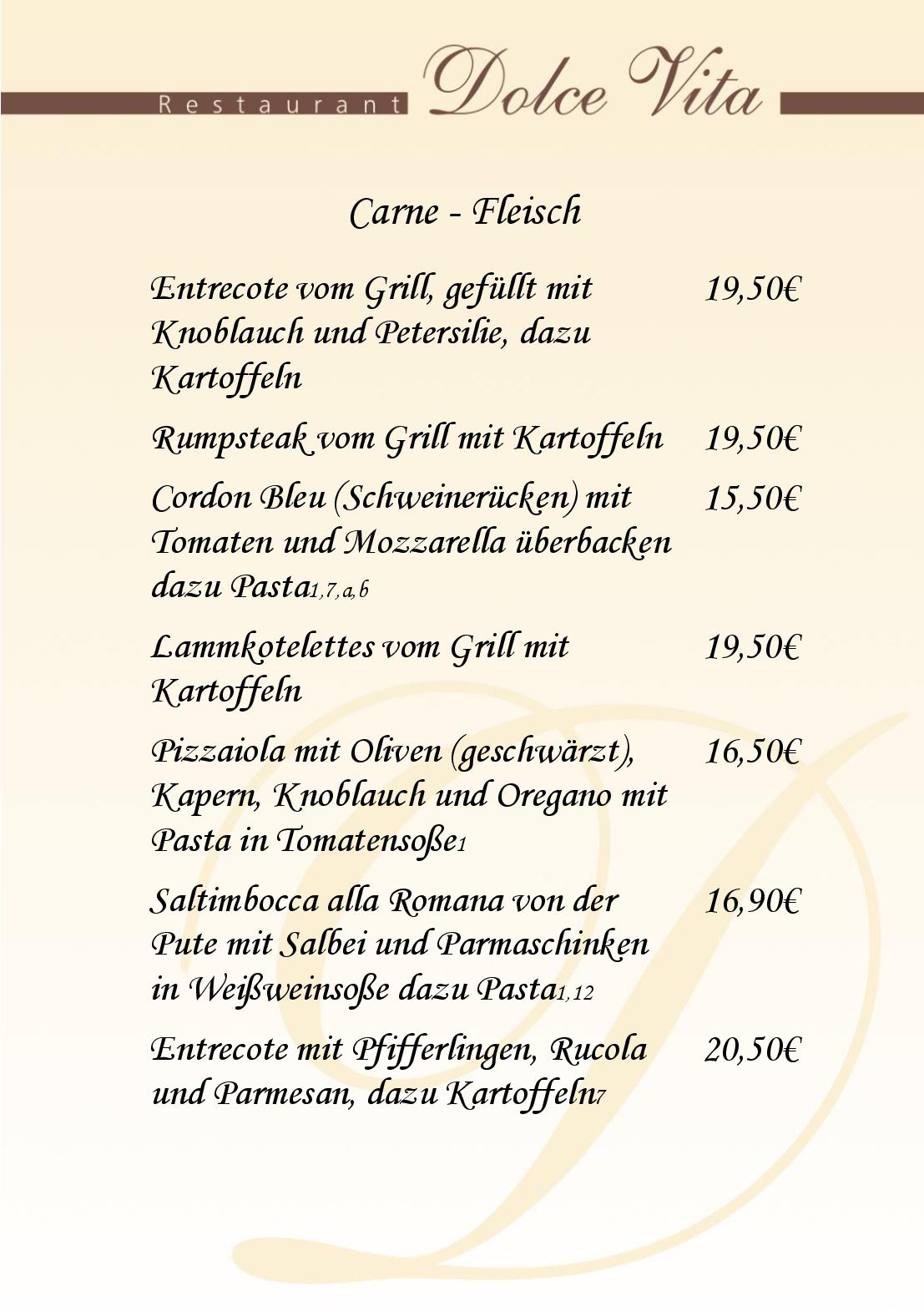 Speisekarte Dolce Vita Restaurant in Ilsfeld, Seite 6