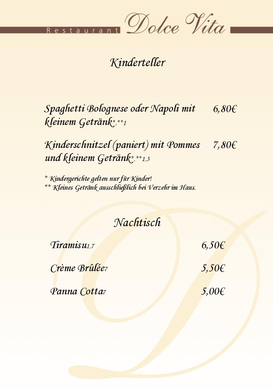 Speisekarte Dolce Vita Restaurant in Ilsfeld, Seite 8