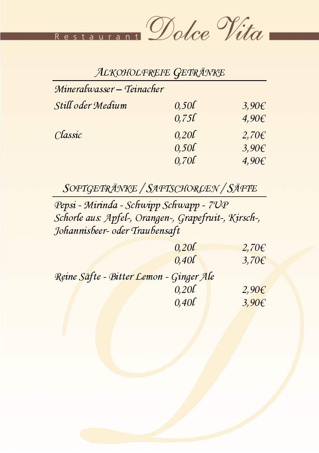 Speisekarte Dolce Vita Restaurant in Ilsfeld, Seite 9