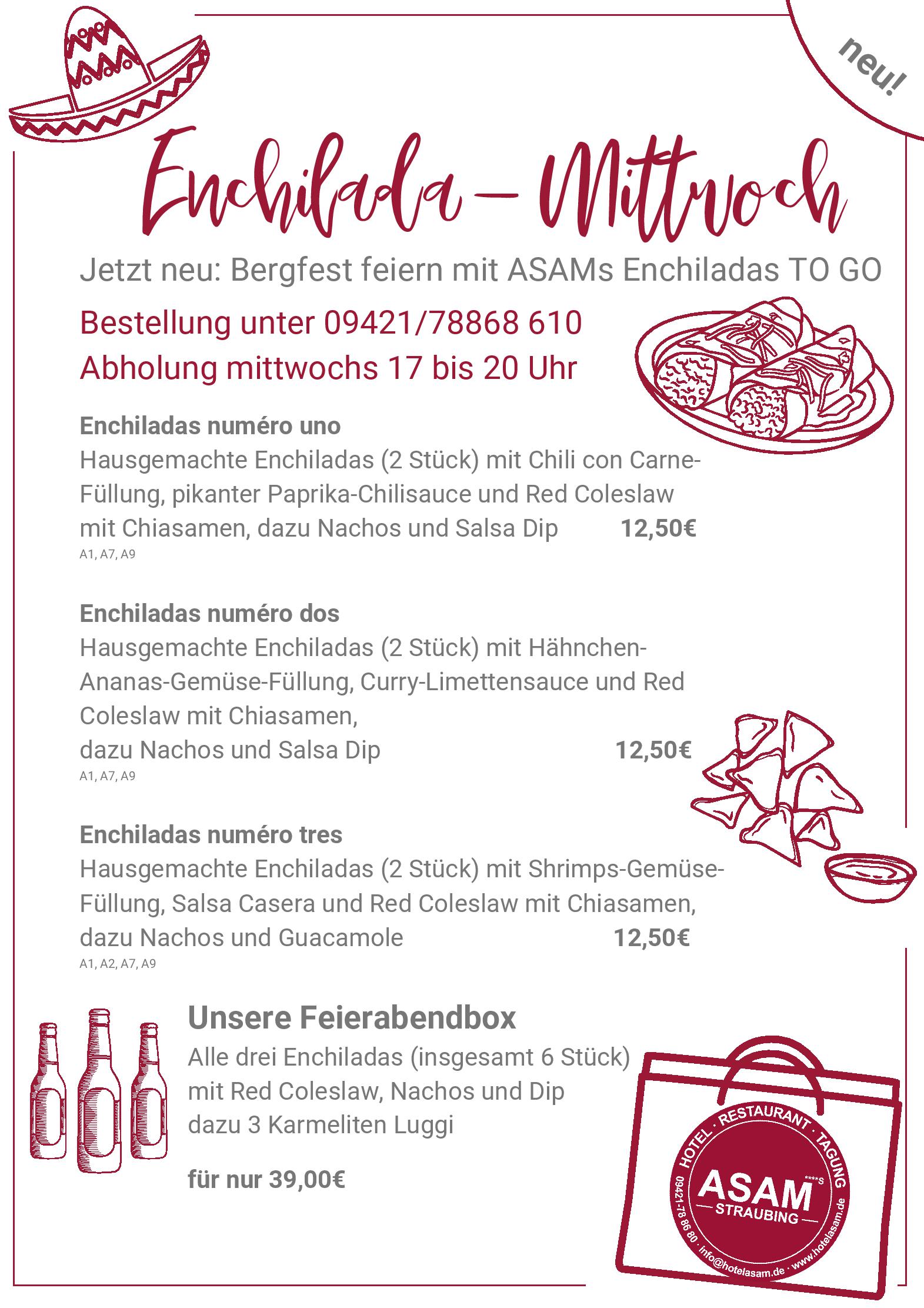 Speisekarte ASAM Restaurant & Biergarten in Straubing, Seite 6