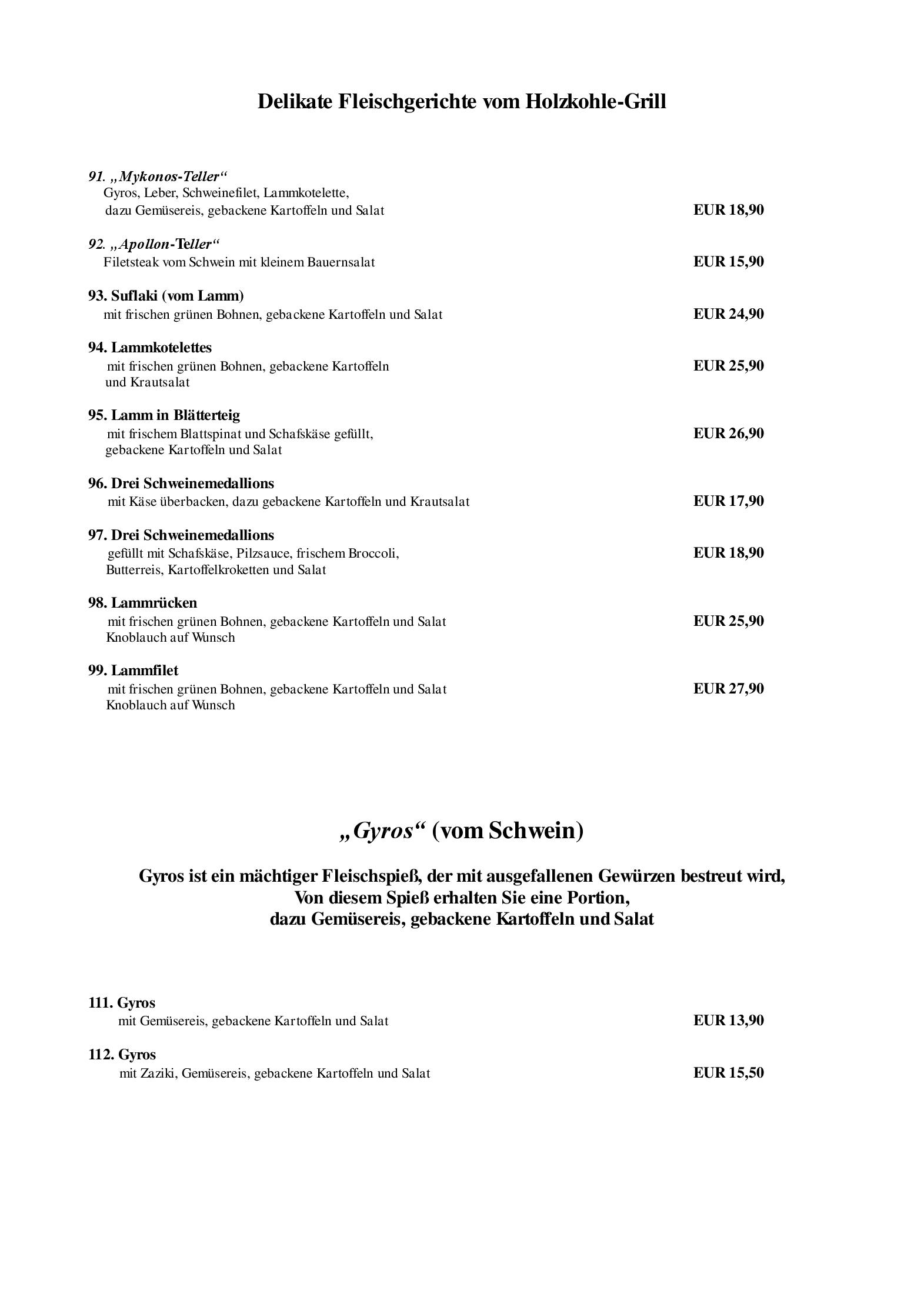 Speisekarte Restaurant Schleifmühle Bacchus in Wiesbaden, Seite 4