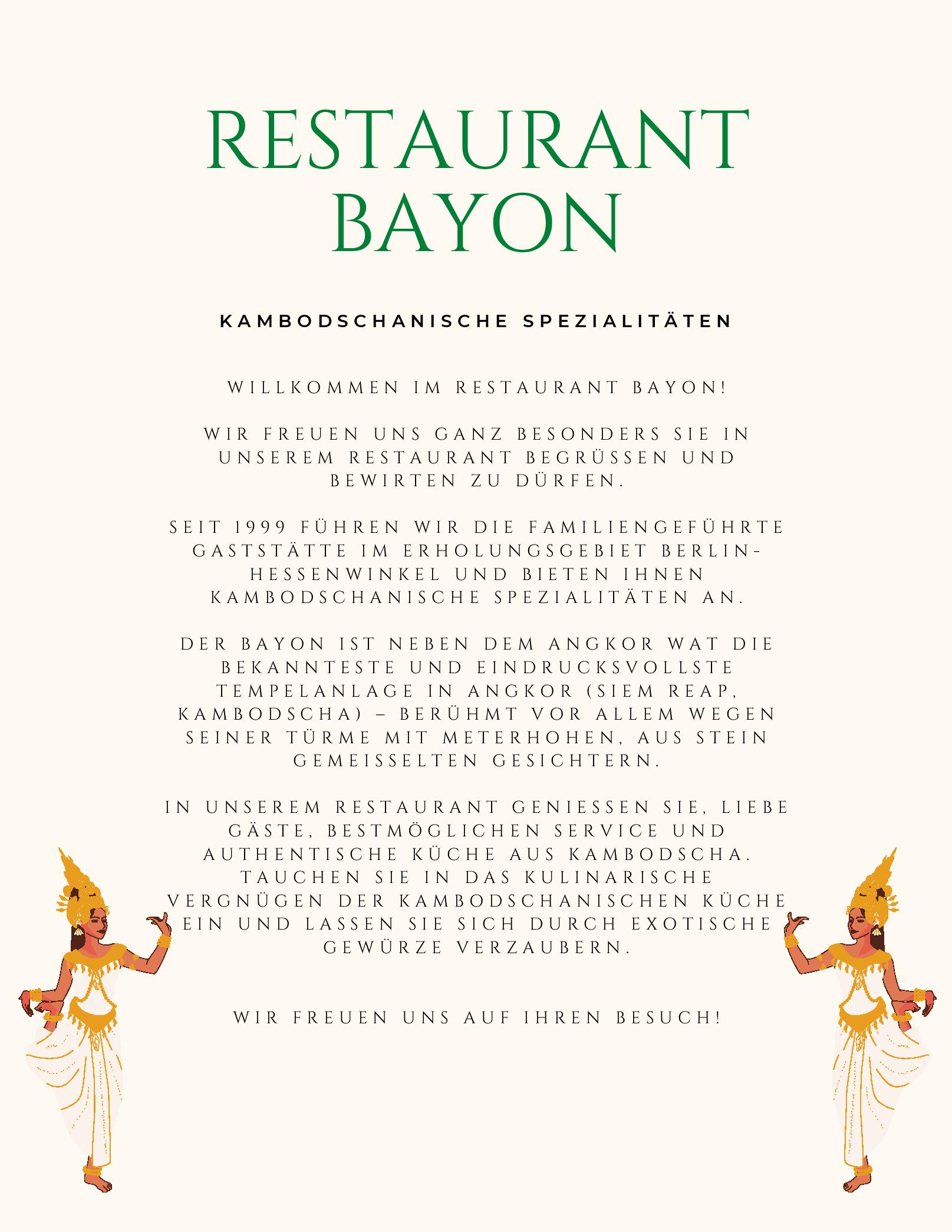 Speisekarte Restaurant Bayon in Berlin, Seite 1