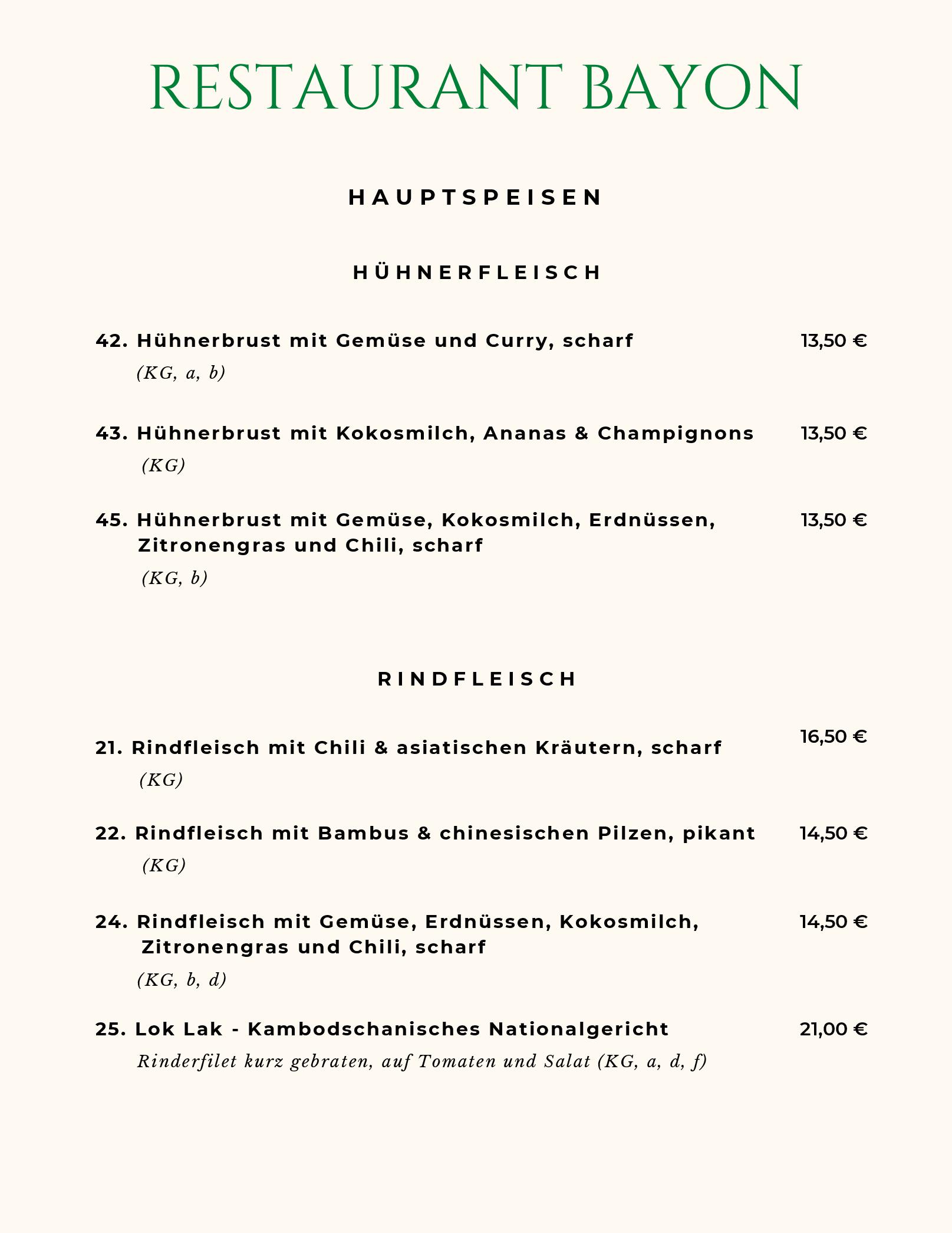 Speisekarte Restaurant Bayon in Berlin, Seite 5