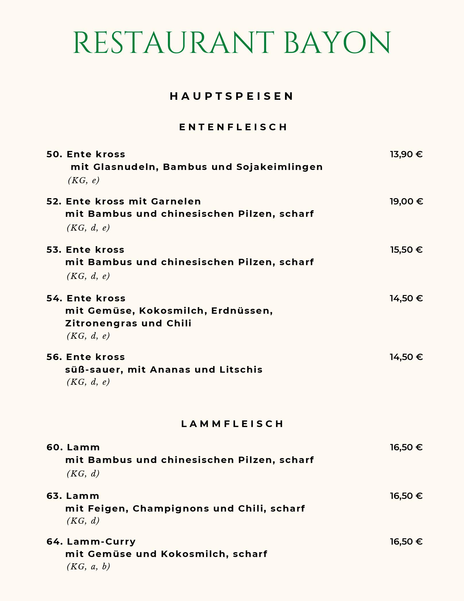 Speisekarte Restaurant Bayon in Berlin, Seite 6