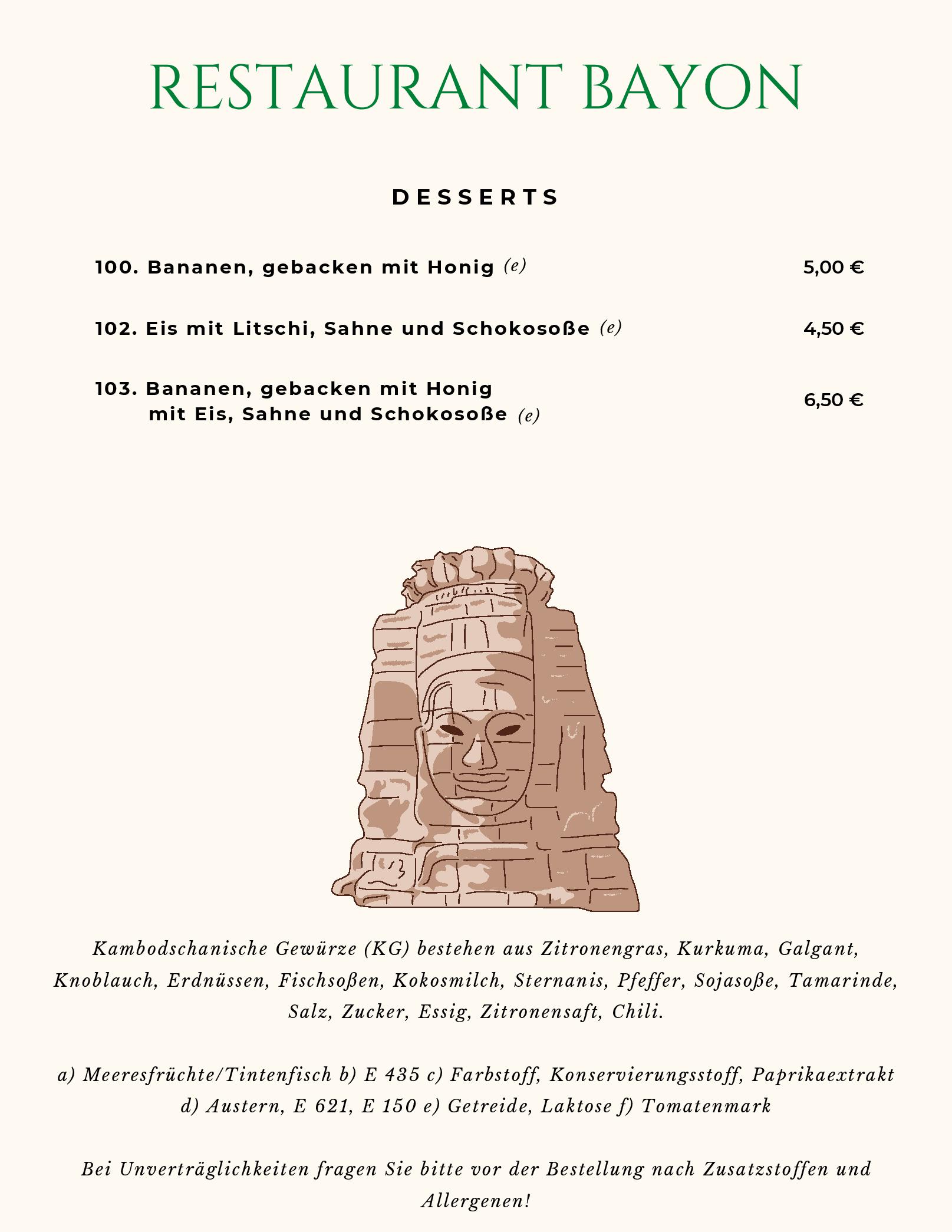 Speisekarte Restaurant Bayon in Berlin, Seite 8
