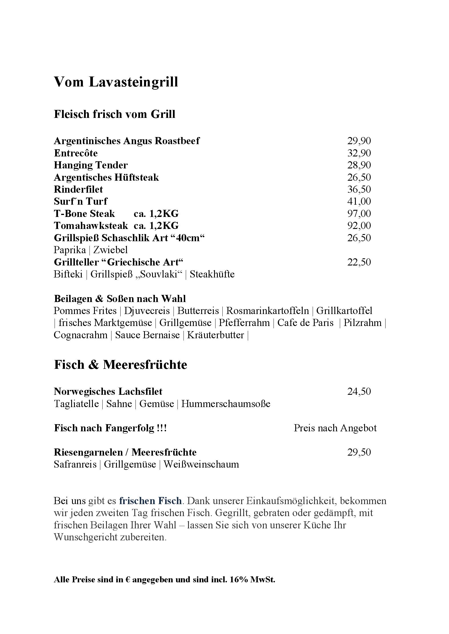 Speisekarte Hotel Restaurant Concorde  in Donaueschingen, Seite 3