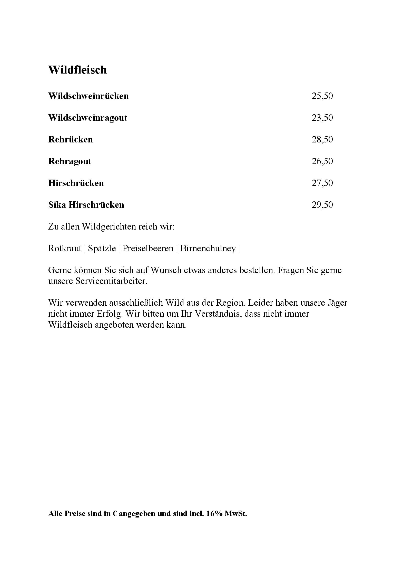 Speisekarte Hotel Restaurant Concorde  in Donaueschingen, Seite 7