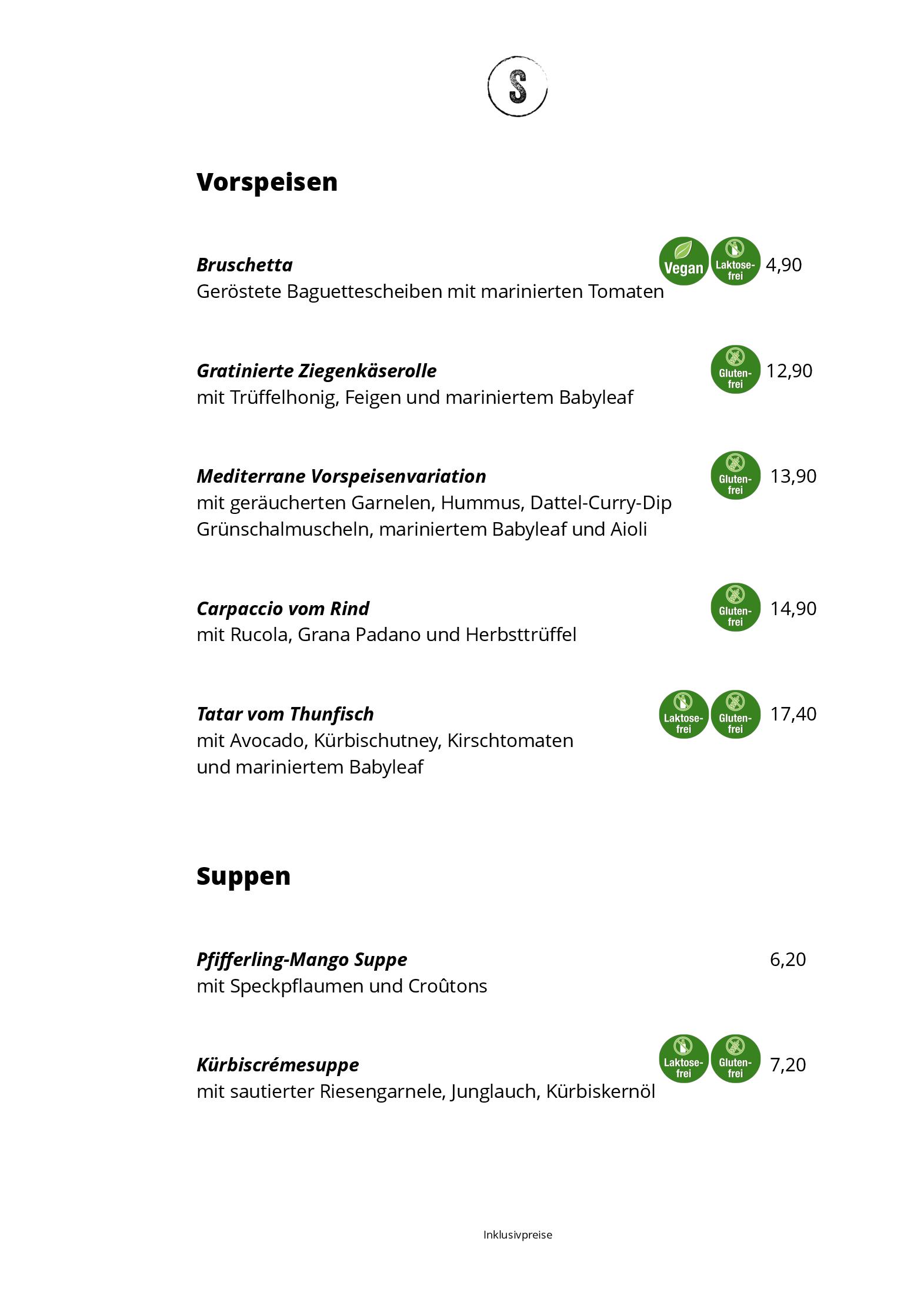 Speisekarte Restaurant Seespitz in Herrsching am Ammersee, Seite 3