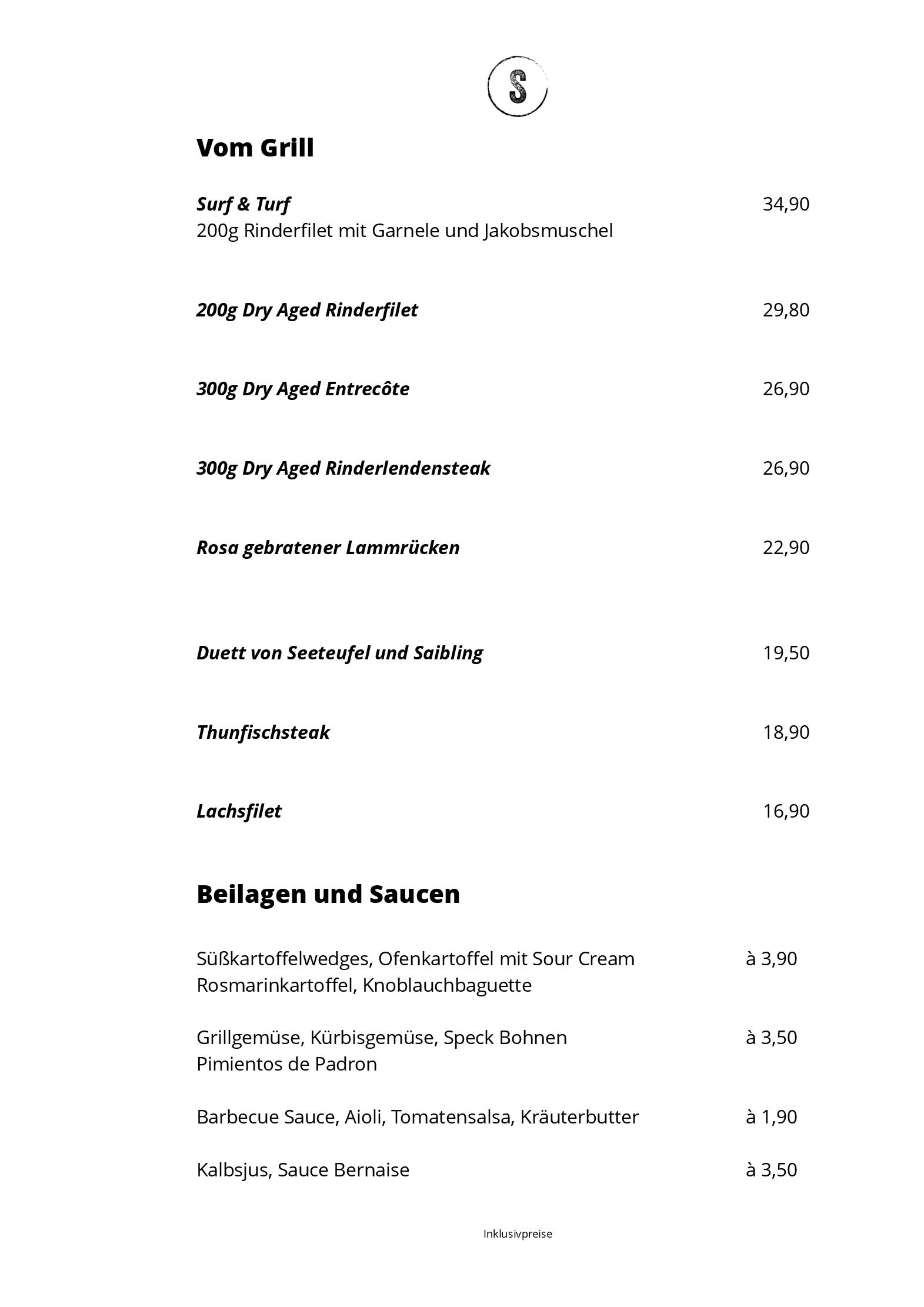 Speisekarte Restaurant Seespitz in Herrsching am Ammersee, Seite 6
