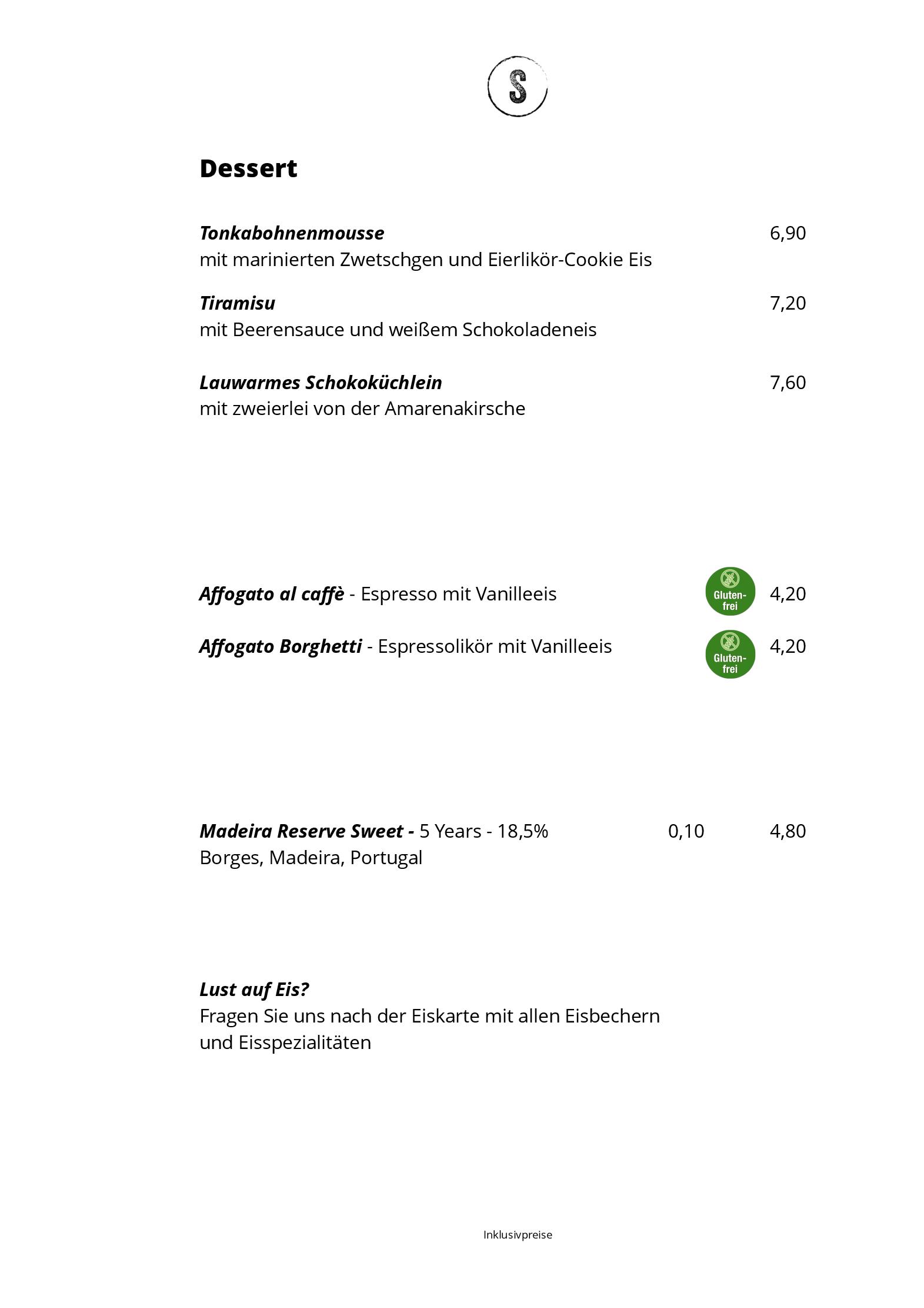 Speisekarte Restaurant Seespitz in Herrsching am Ammersee, Seite 7